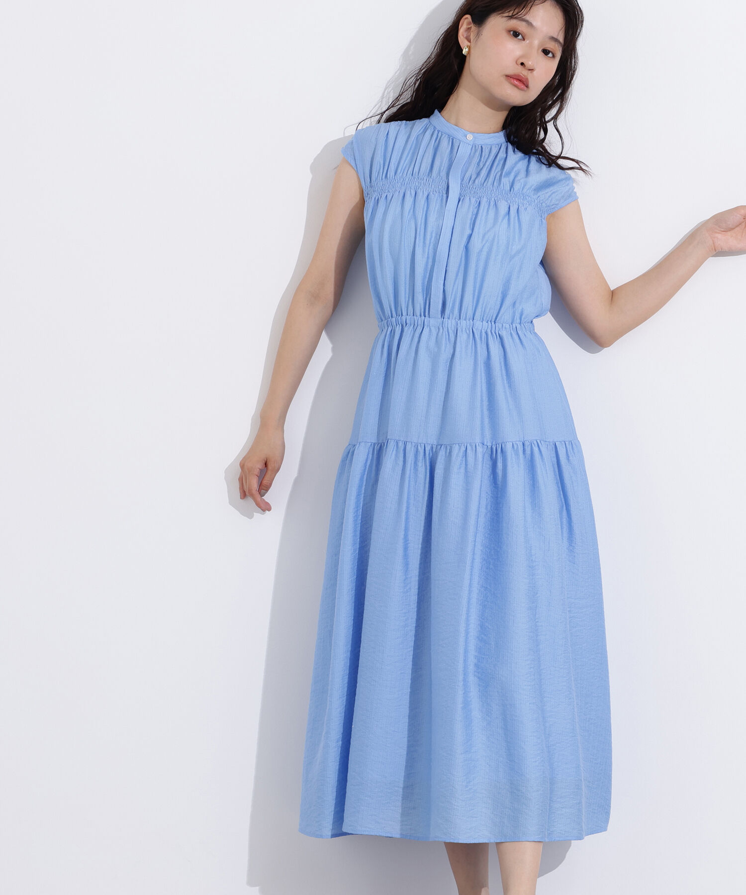  「フレンチスリーブギャザーワンピース」|ワンピース|