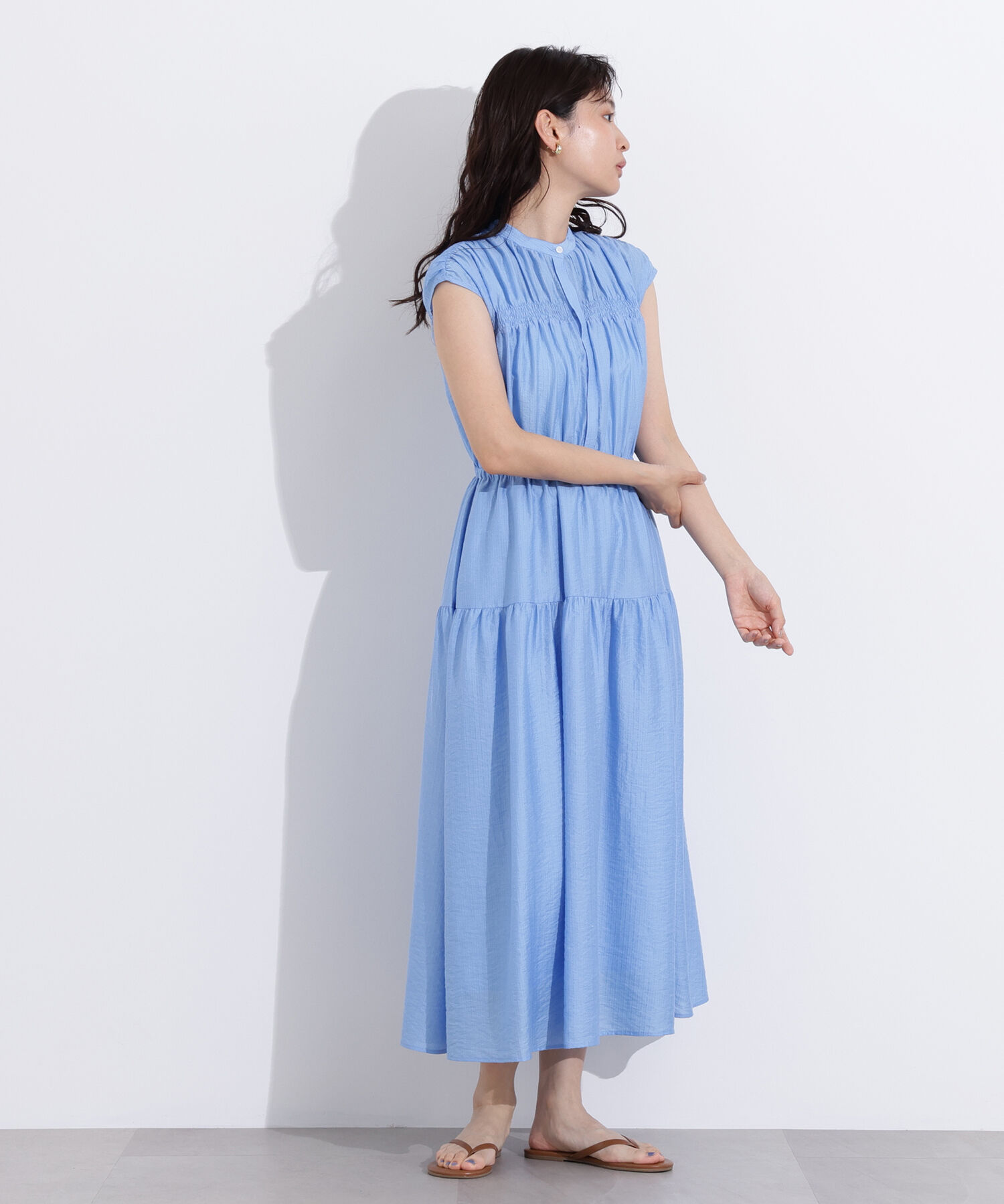  「フレンチスリーブギャザーワンピース」|ワンピース|