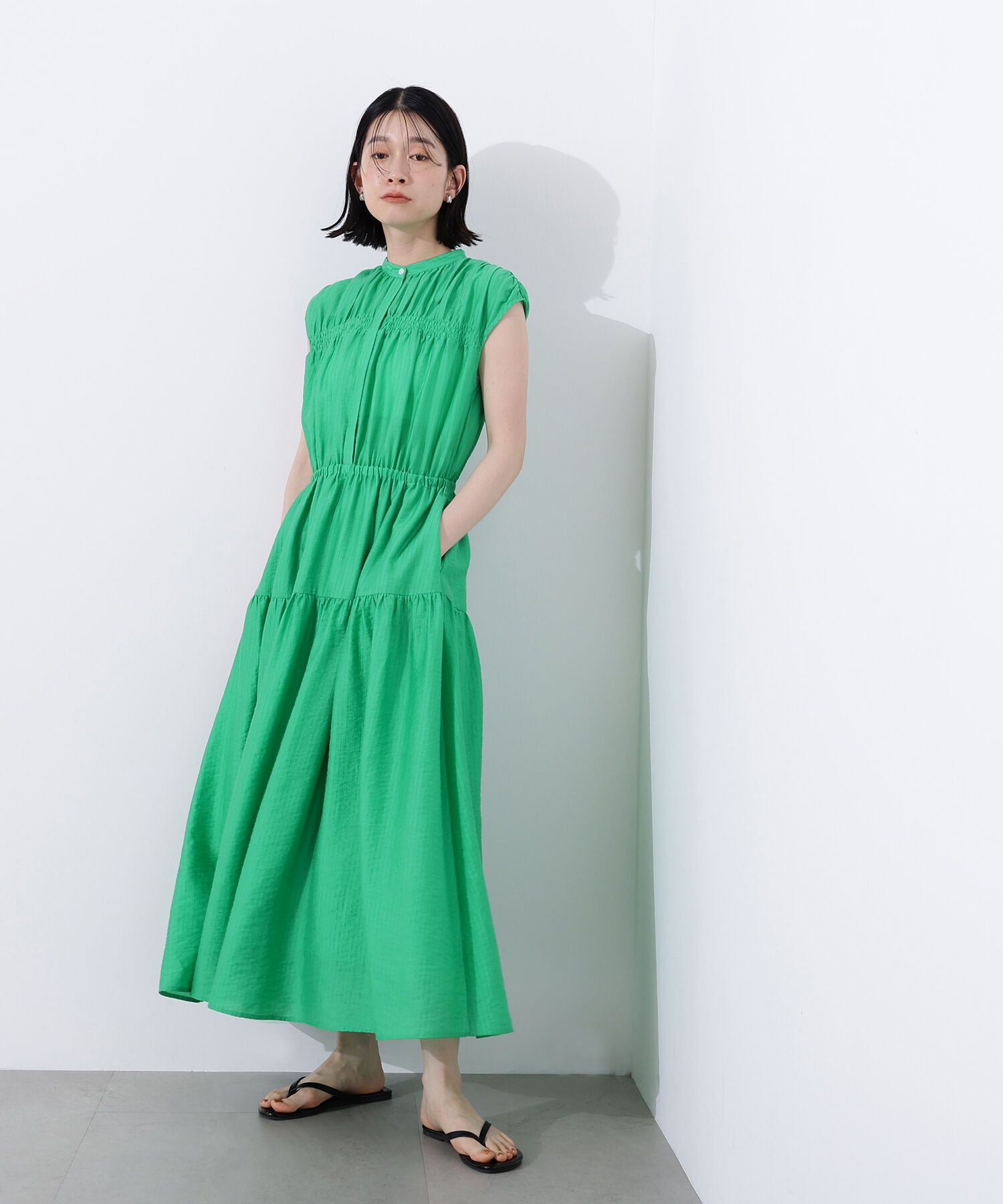  「フレンチスリーブギャザーワンピース」|ワンピース|