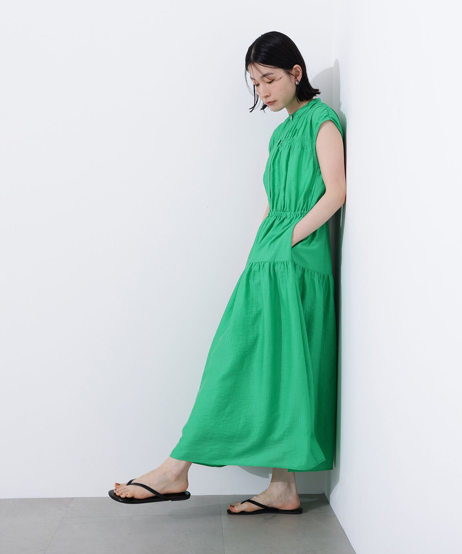  「フレンチスリーブギャザーワンピース」|ワンピース|