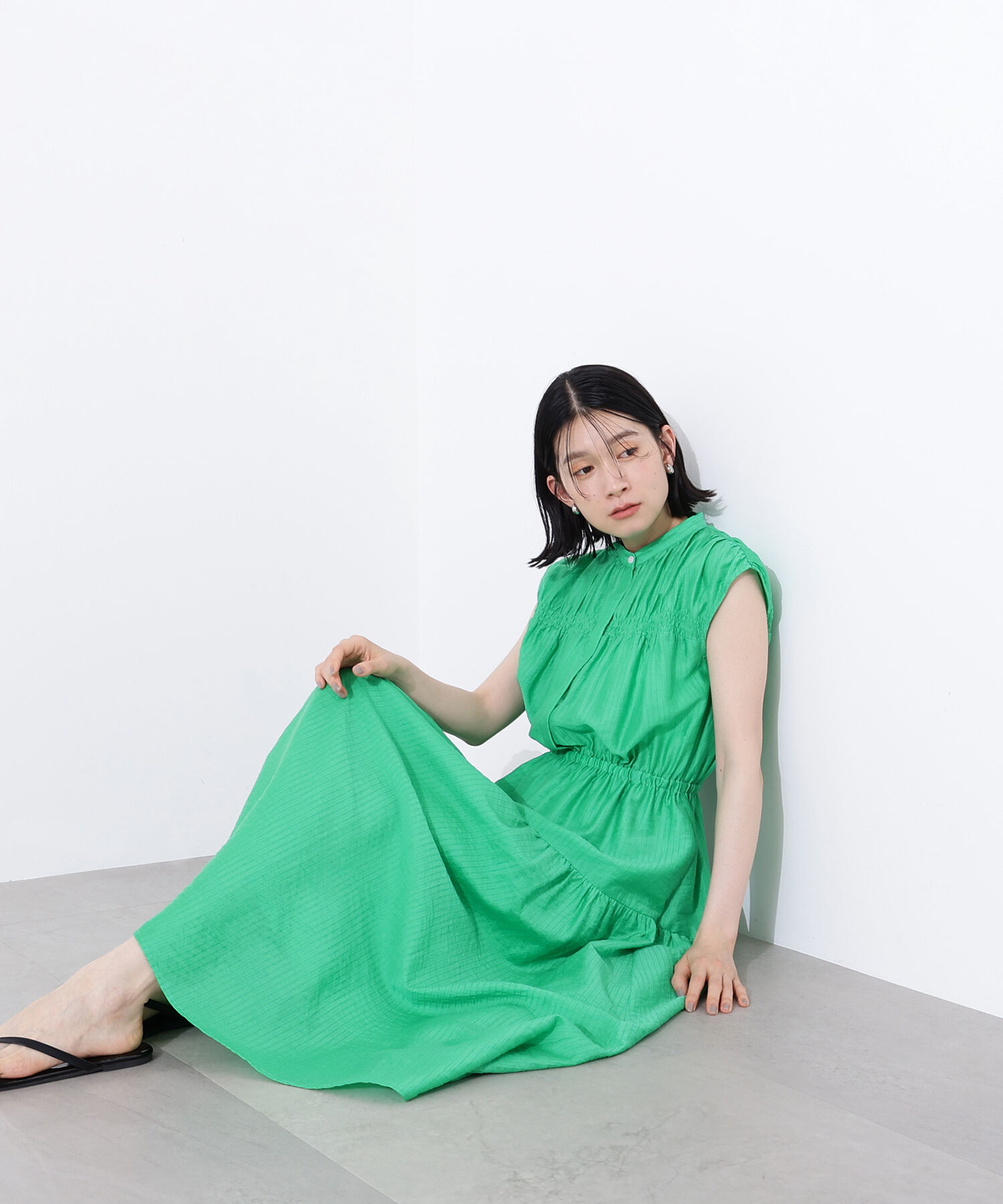  「フレンチスリーブギャザーワンピース」|ワンピース|