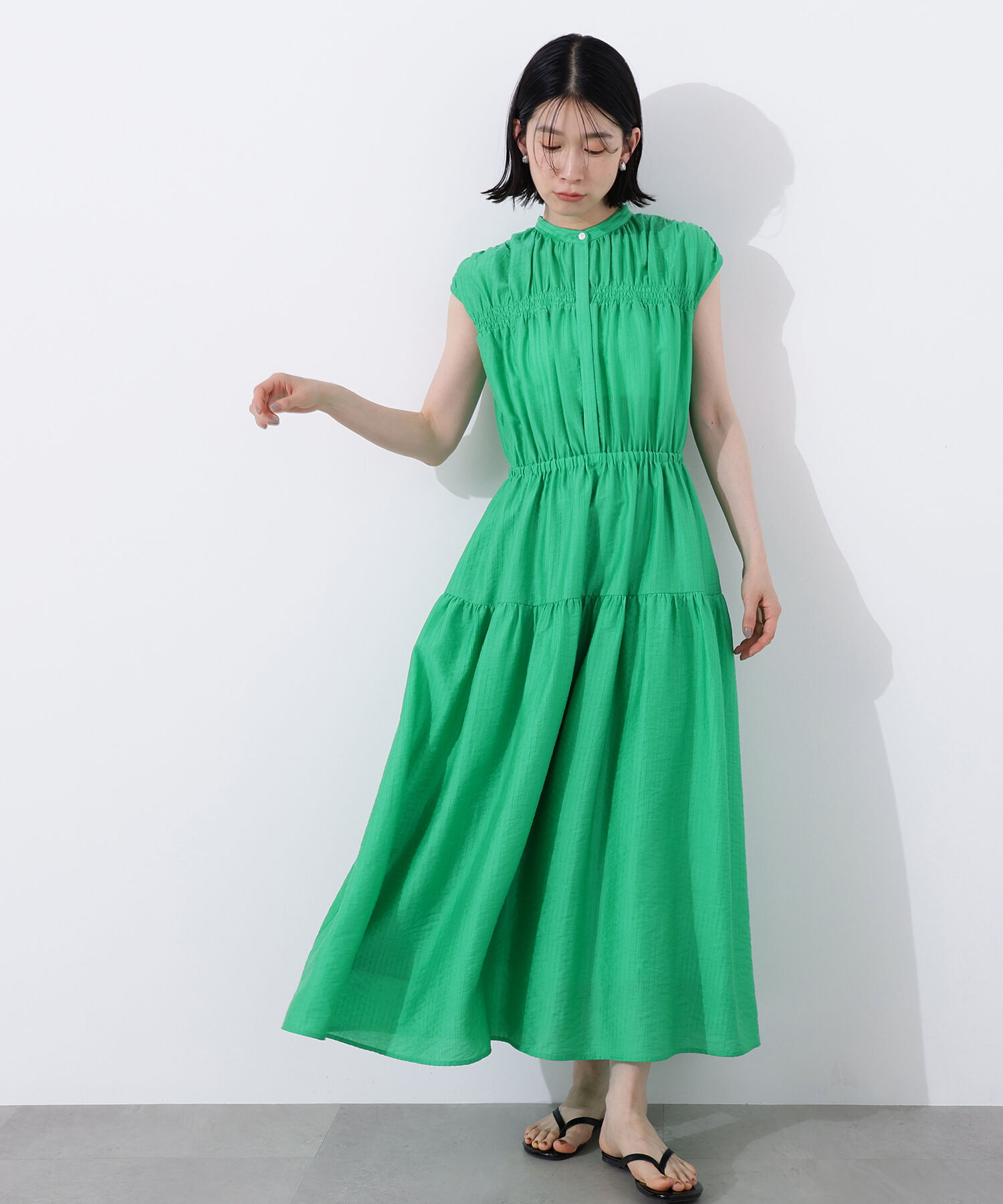  「フレンチスリーブギャザーワンピース」|ワンピース|