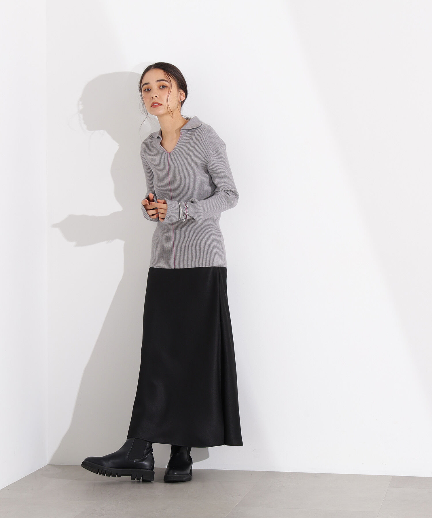  「ラインスキッパーリブニット」|ニット・セーター|