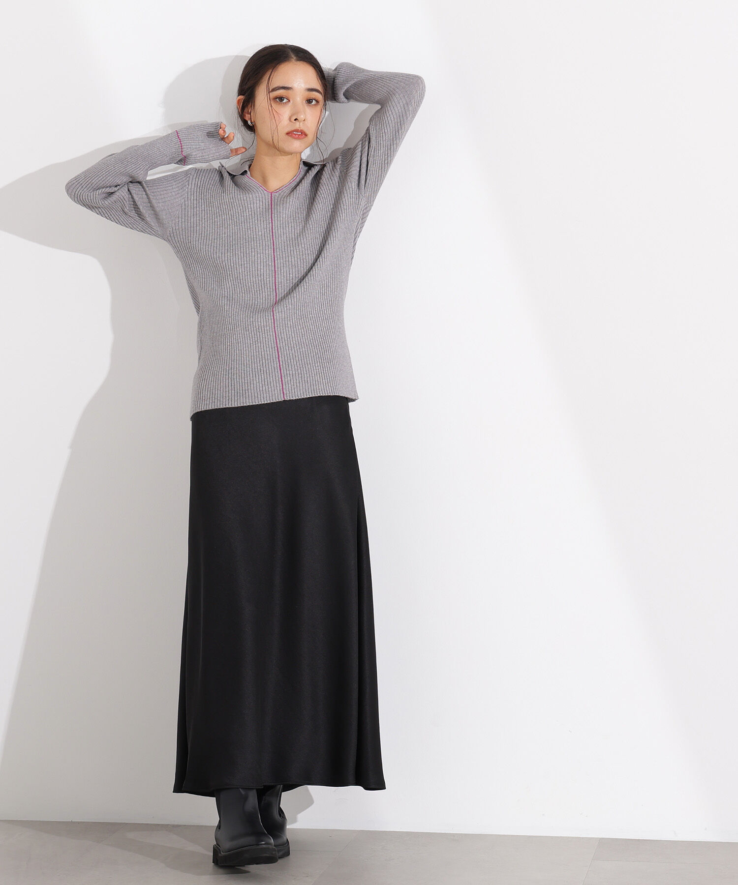  「ラインスキッパーリブニット」|ニット・セーター|