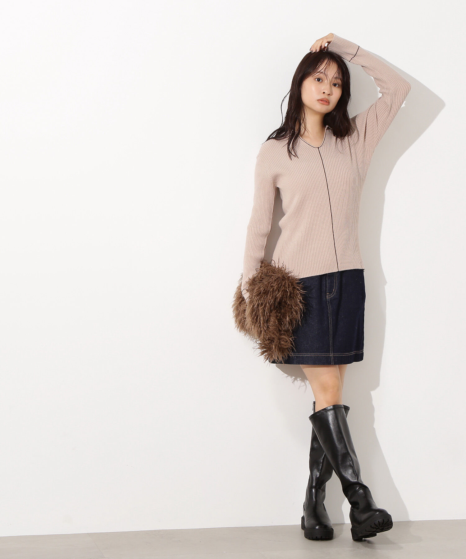  「ラインスキッパーリブニット」|ニット・セーター|