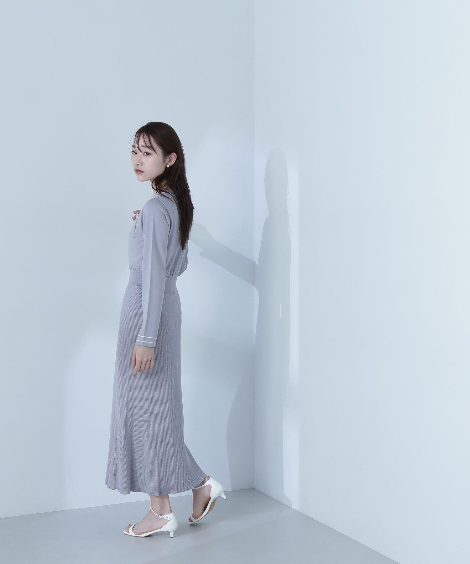  「バイカラーポケットニットワンピース」|ワンピース|