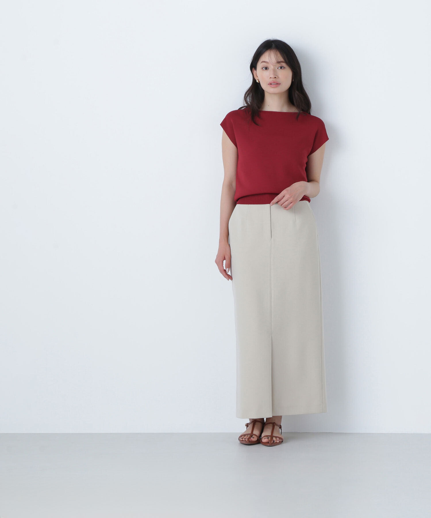  「フロントスリットナロースカート」|スカート|