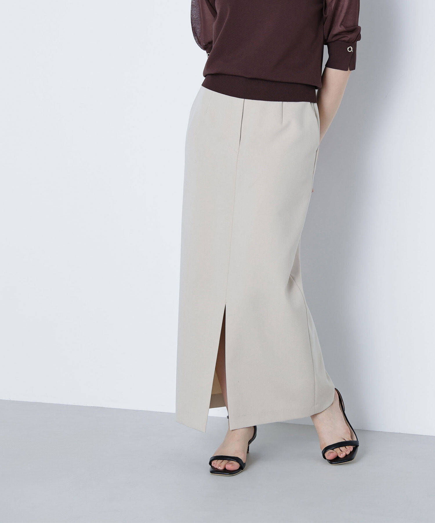  「フロントスリットナロースカート」|スカート|