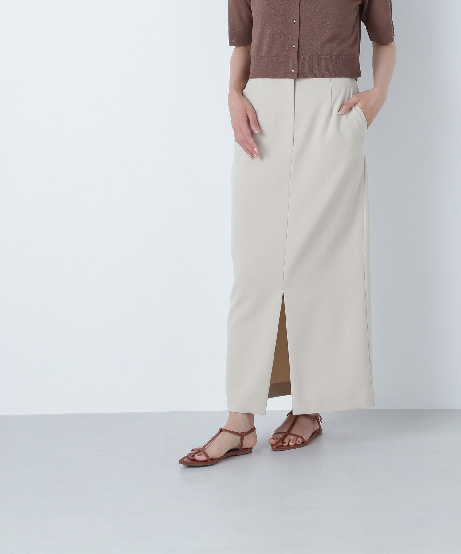  「フロントスリットナロースカート」|スカート|