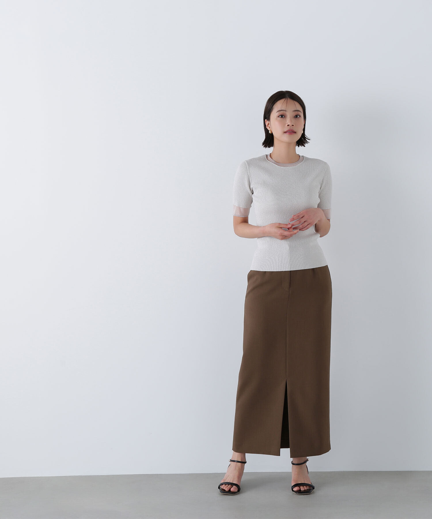  「フロントスリットナロースカート」|スカート|
