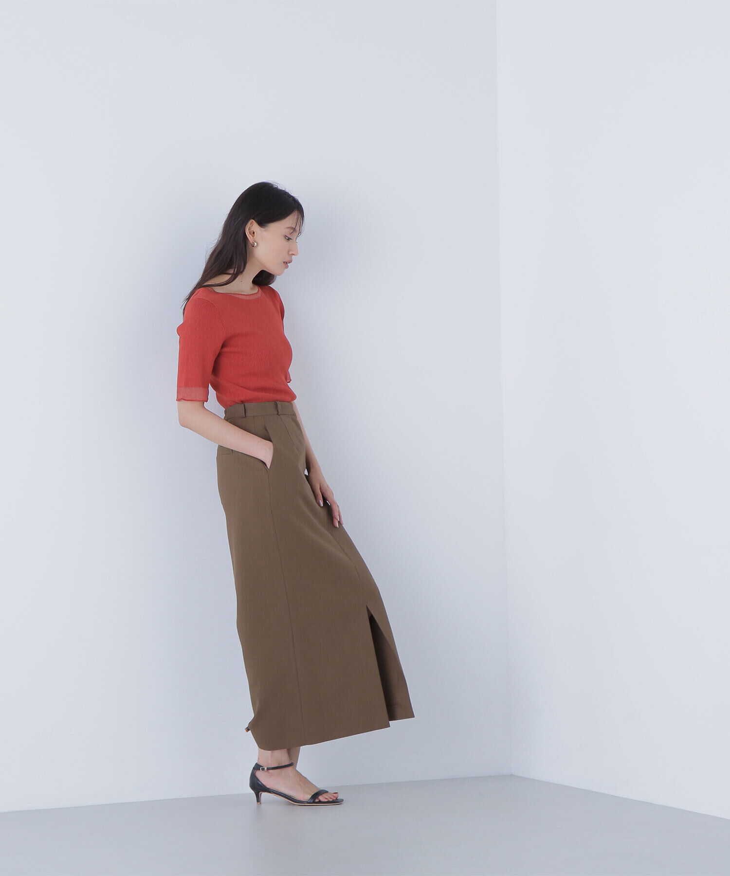  「フロントスリットナロースカート」|スカート|
