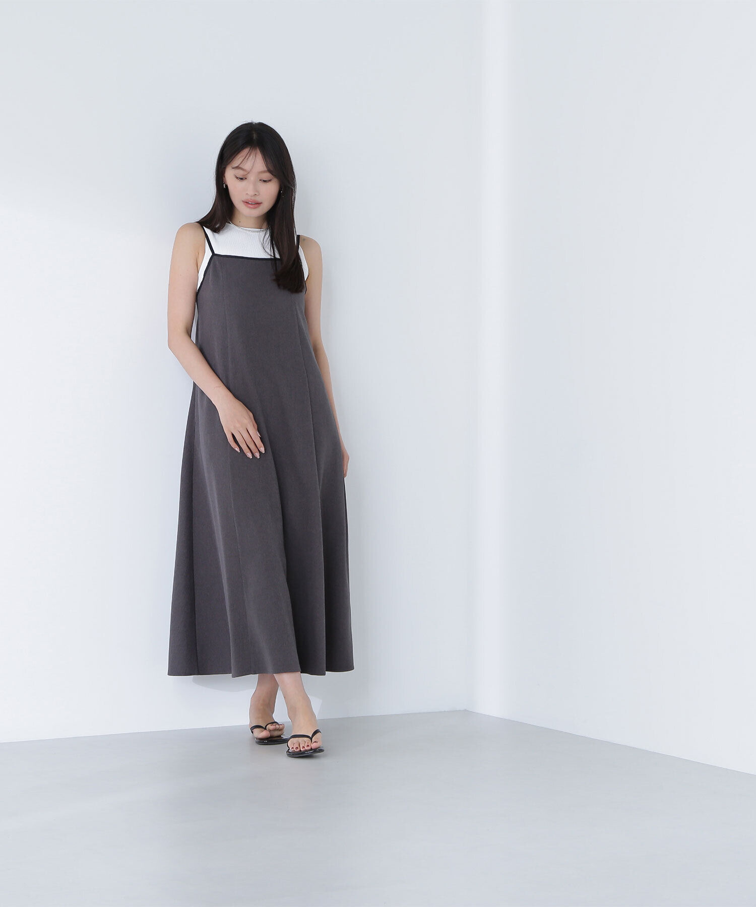  「バイカラーキャミワンピース」|ワンピース|