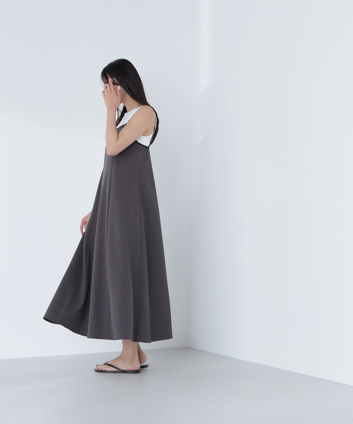  「バイカラーキャミワンピース」|ワンピース|