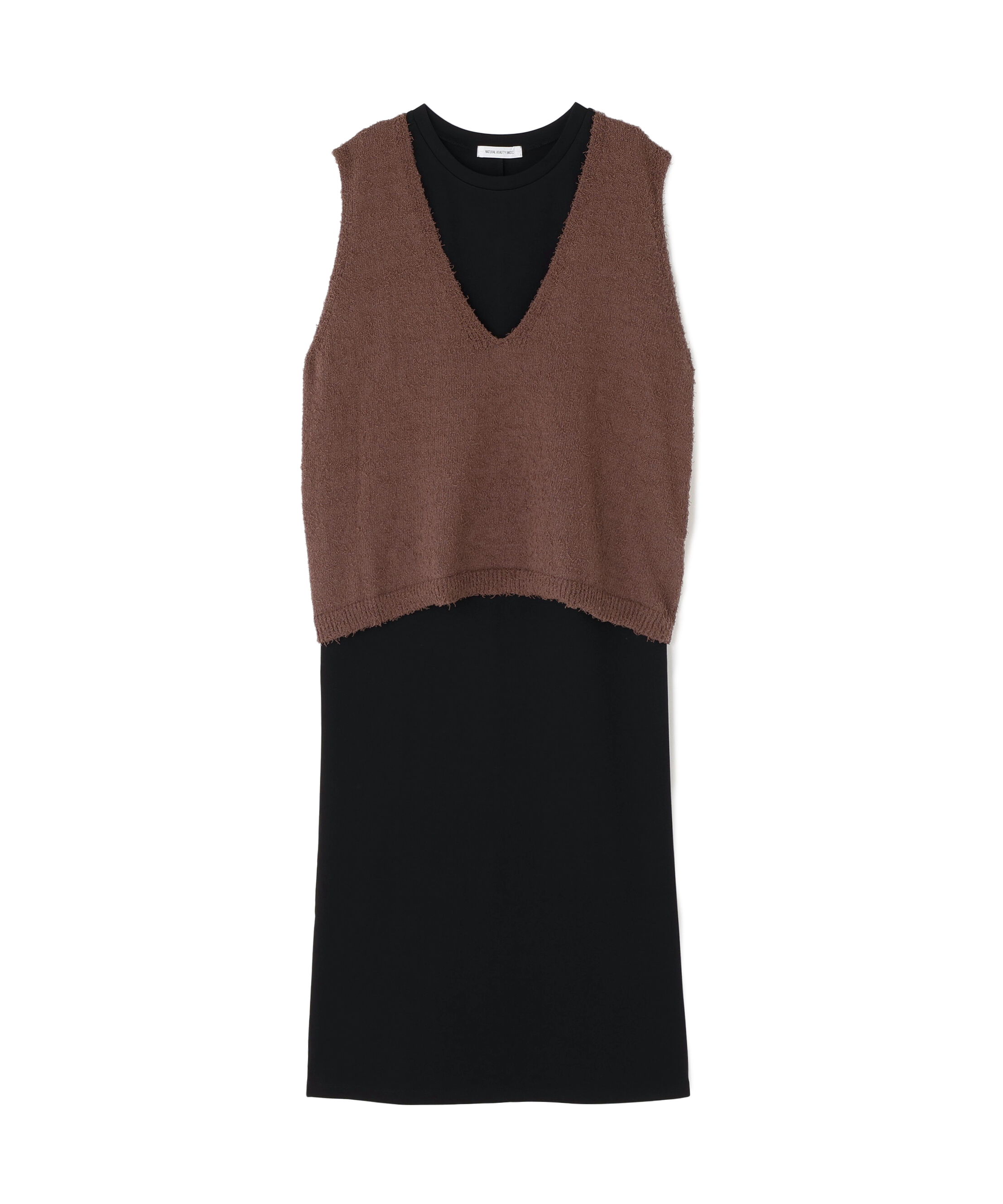  「Vネックニットベスト＆ナローワンピース」|ワンピース|