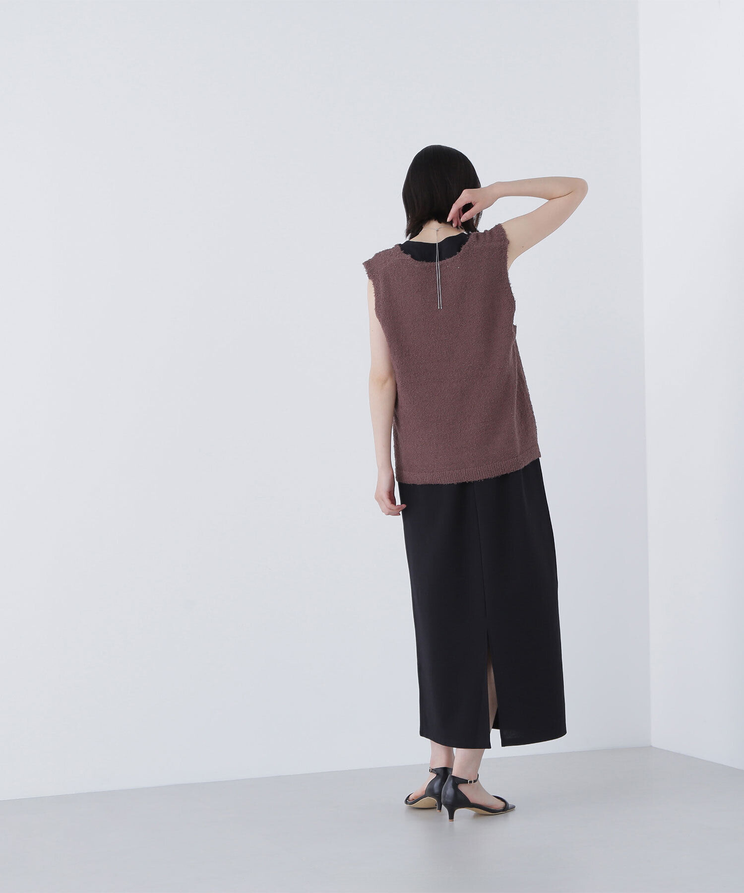  「Vネックニットベスト＆ナローワンピース」|ワンピース|