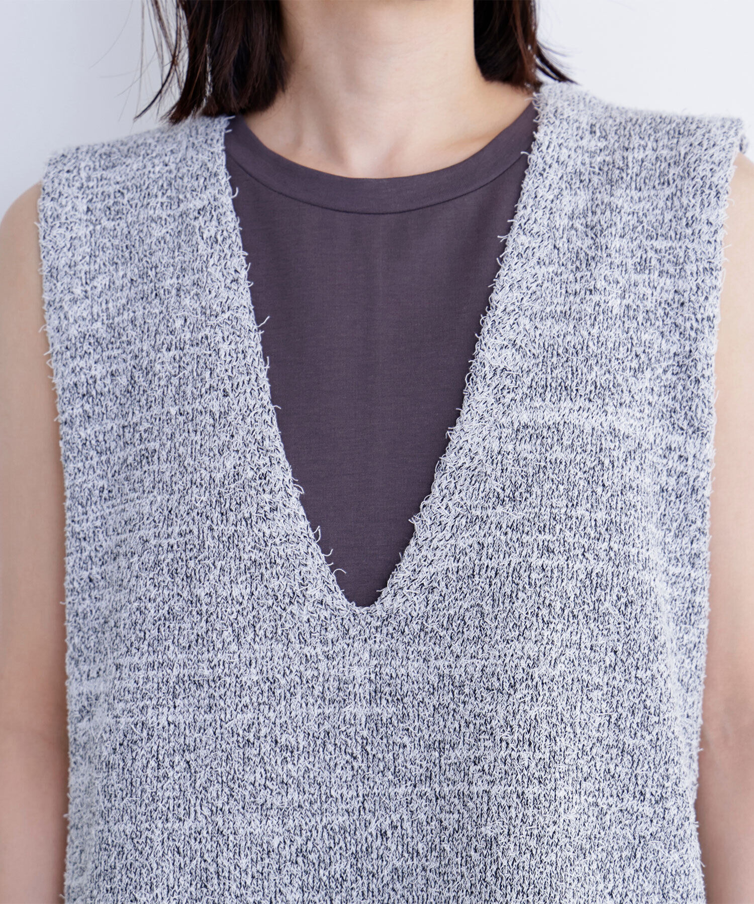  「Vネックニットベスト＆ナローワンピース」|ワンピース|