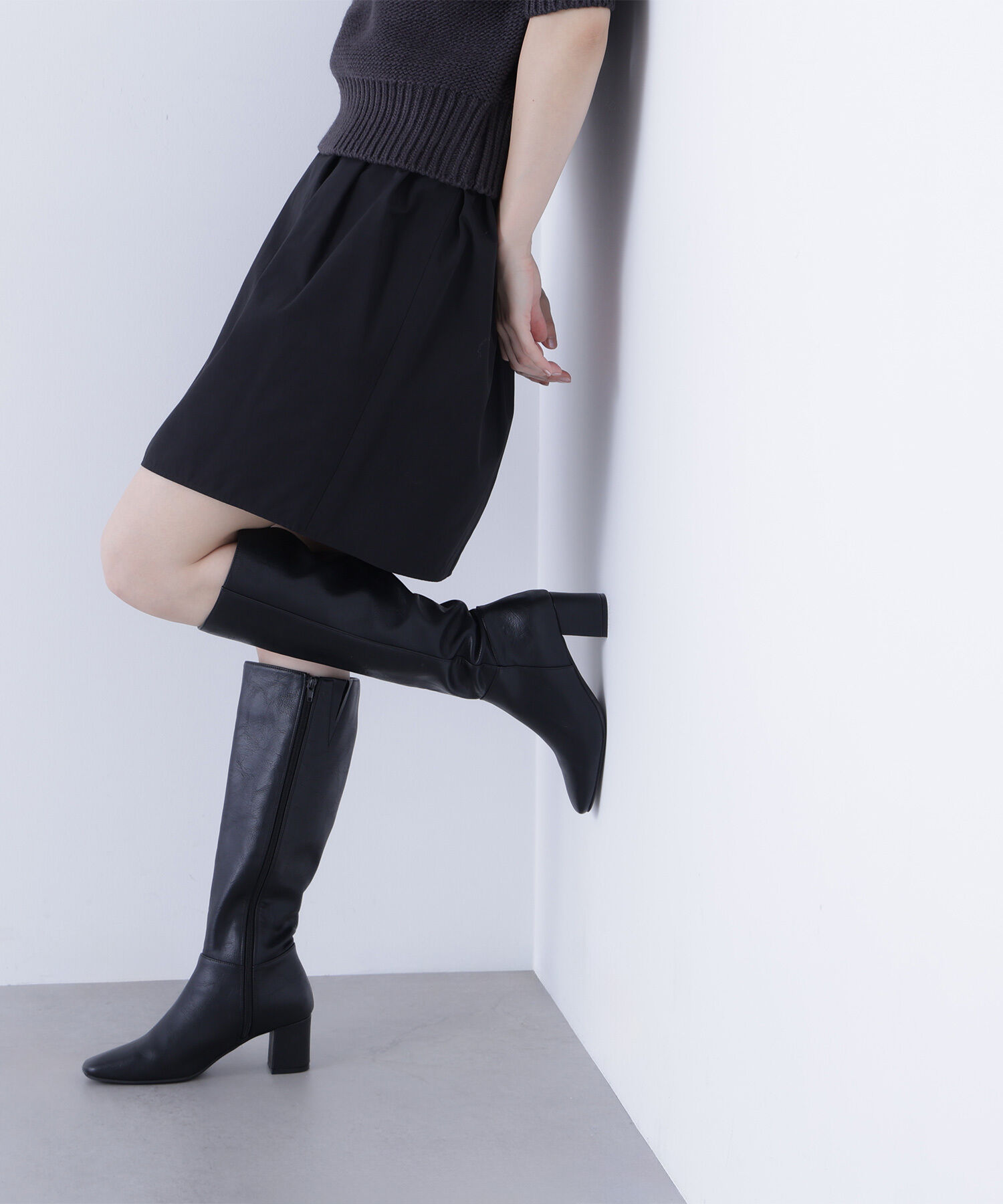  「ギャザーフォルムミニスカート」|スカート|ブラック