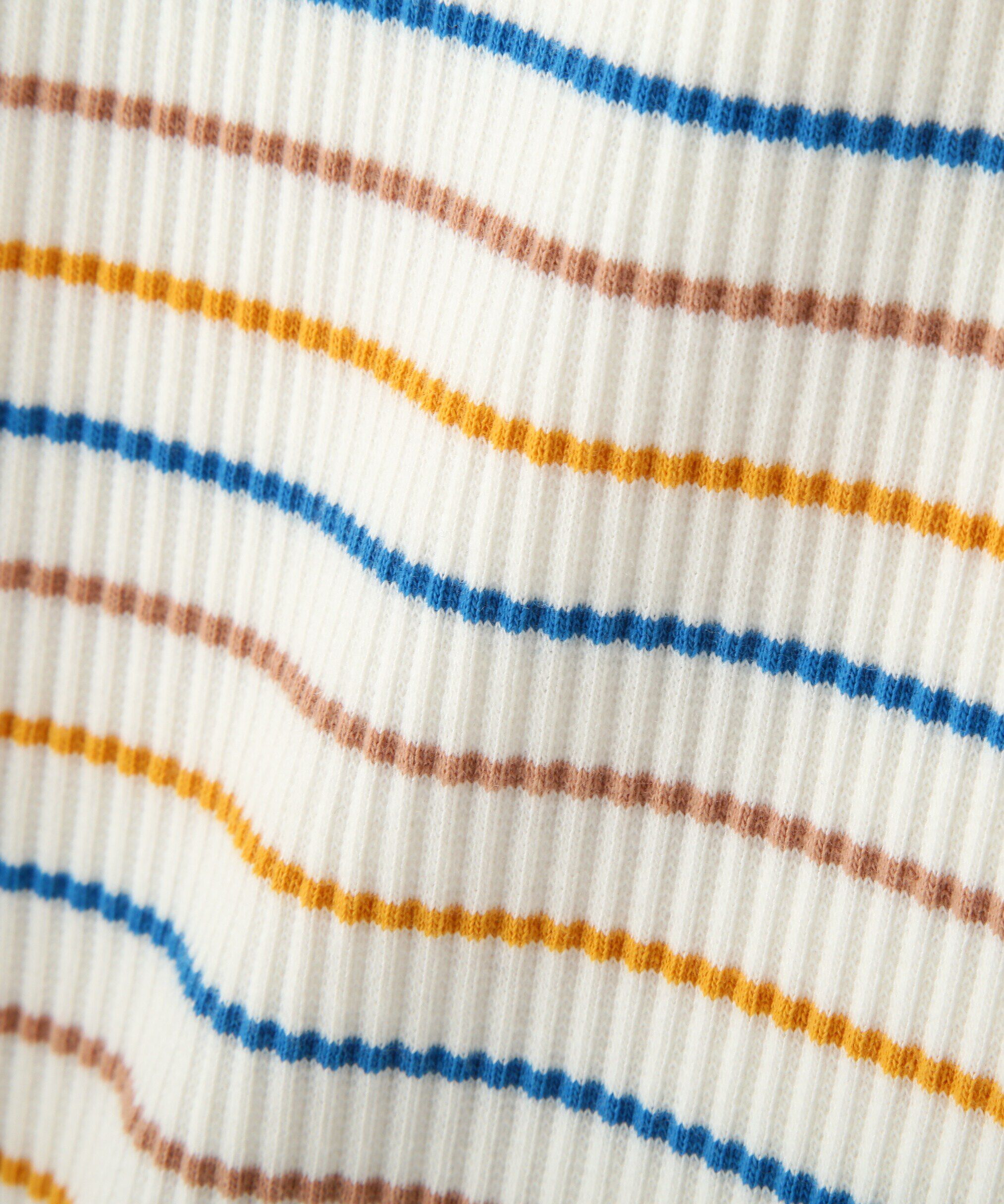  「マルチボーダースクエアネックリブタンクトップ」|Tシャツ・カットソー|