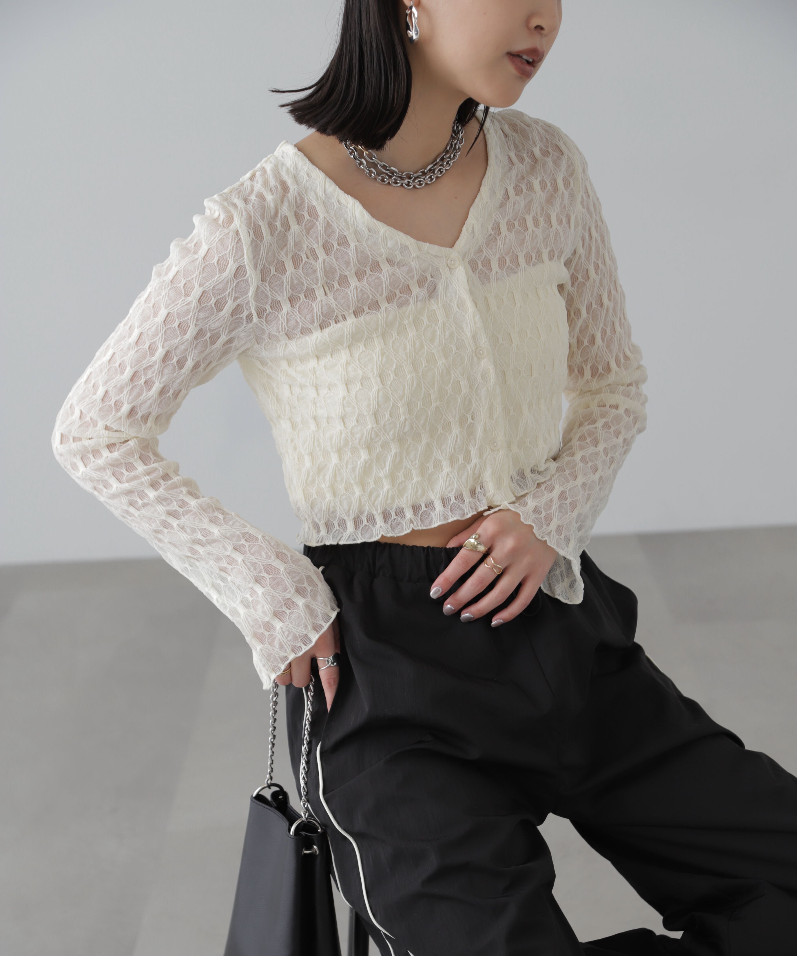  「シアーチュールカーディガン」|Tシャツ・カットソー|