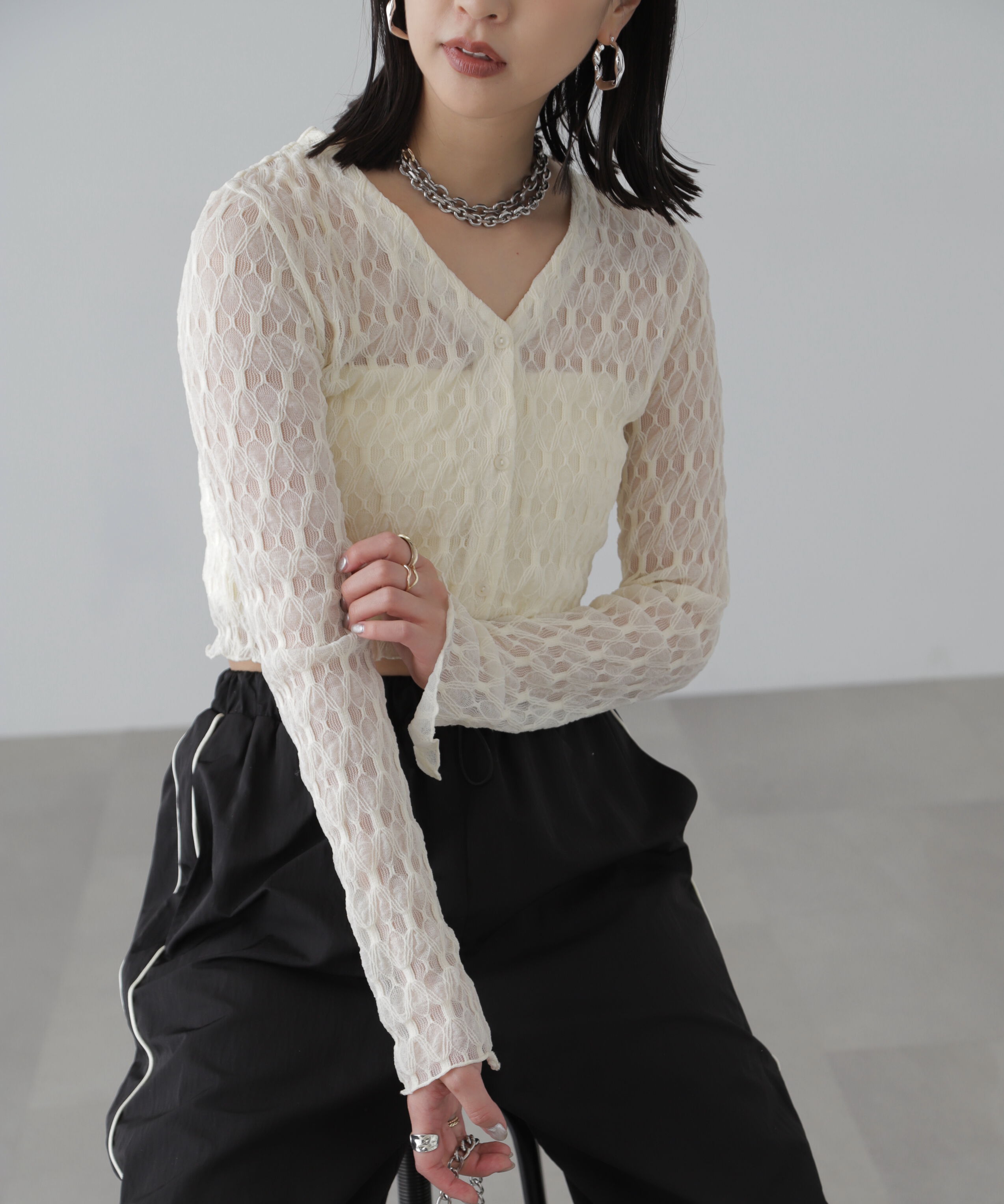  「シアーチュールカーディガン」|Tシャツ・カットソー|