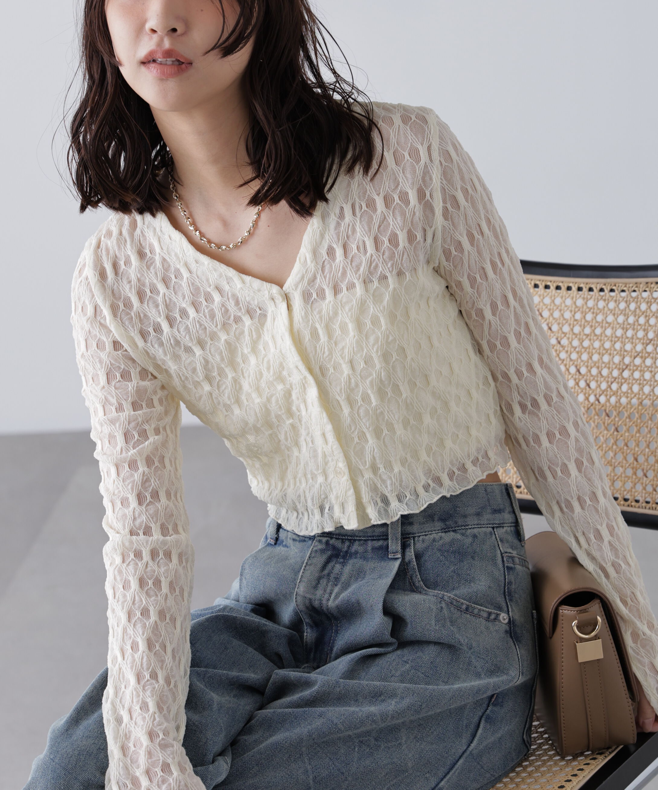  「シアーチュールカーディガン」|Tシャツ・カットソー|