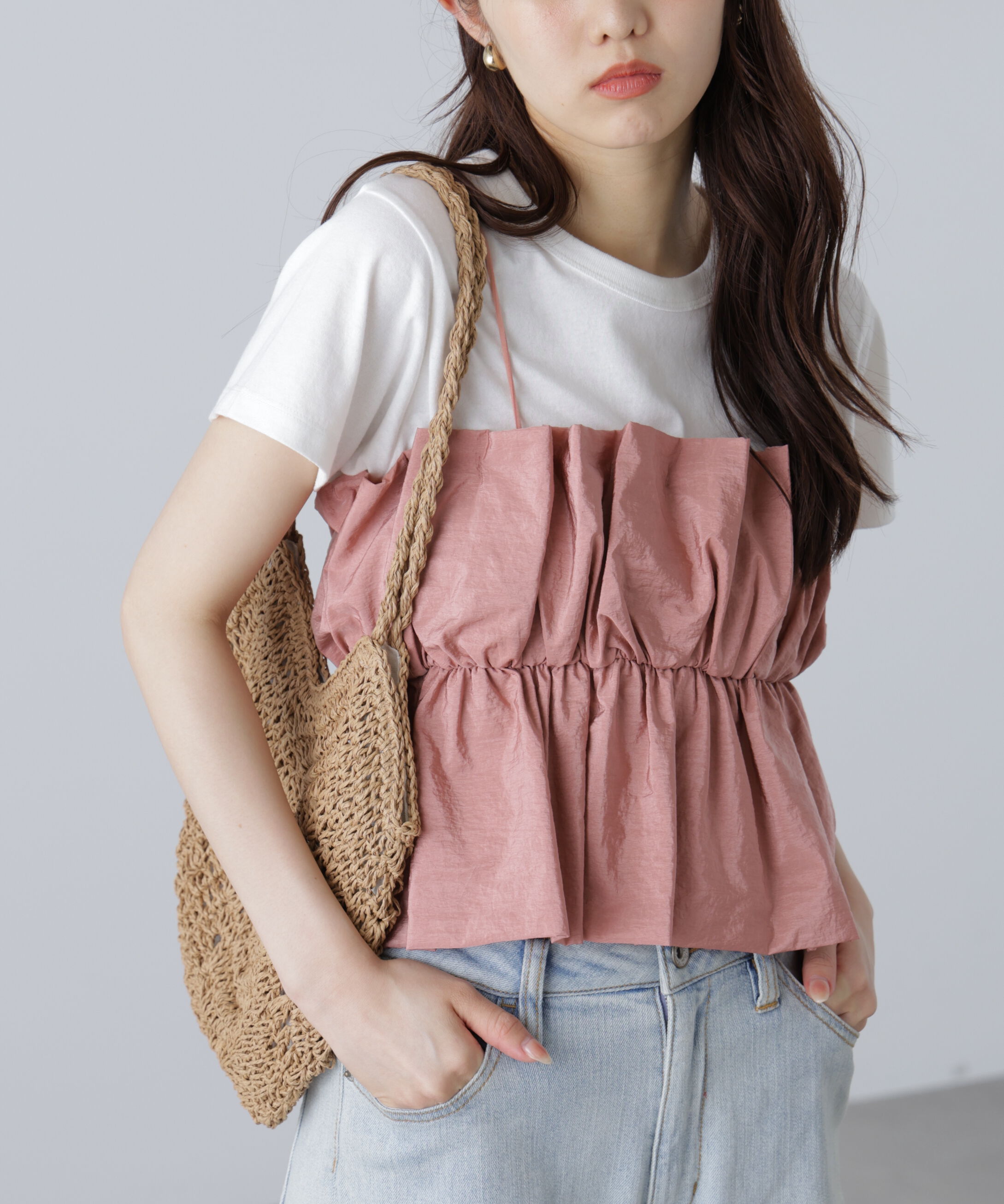  「シャイニーキャミソールビスチェ」|シャツ・ブラウス|