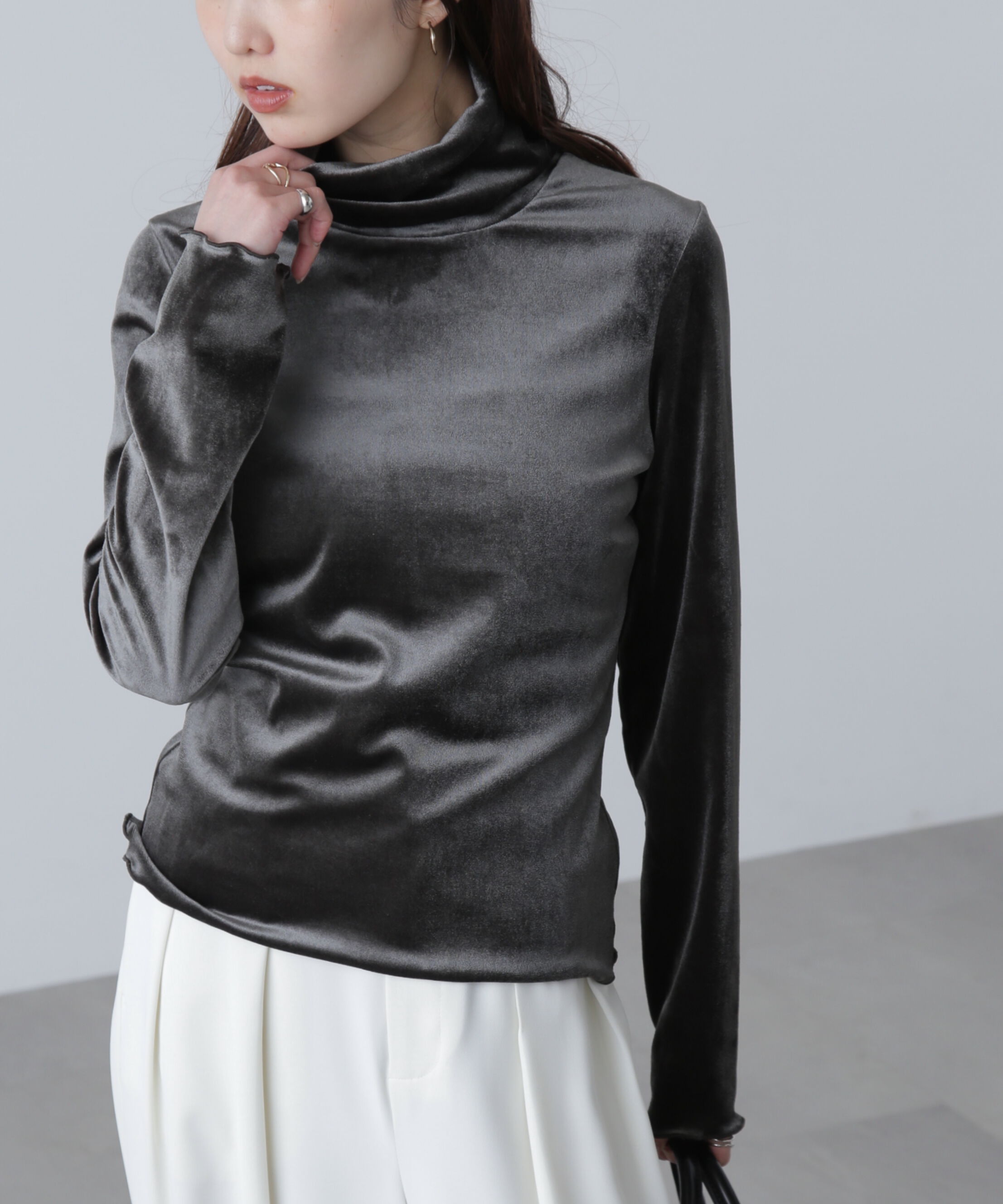  「ベロアタートルカットソー」|Tシャツ・カットソー|