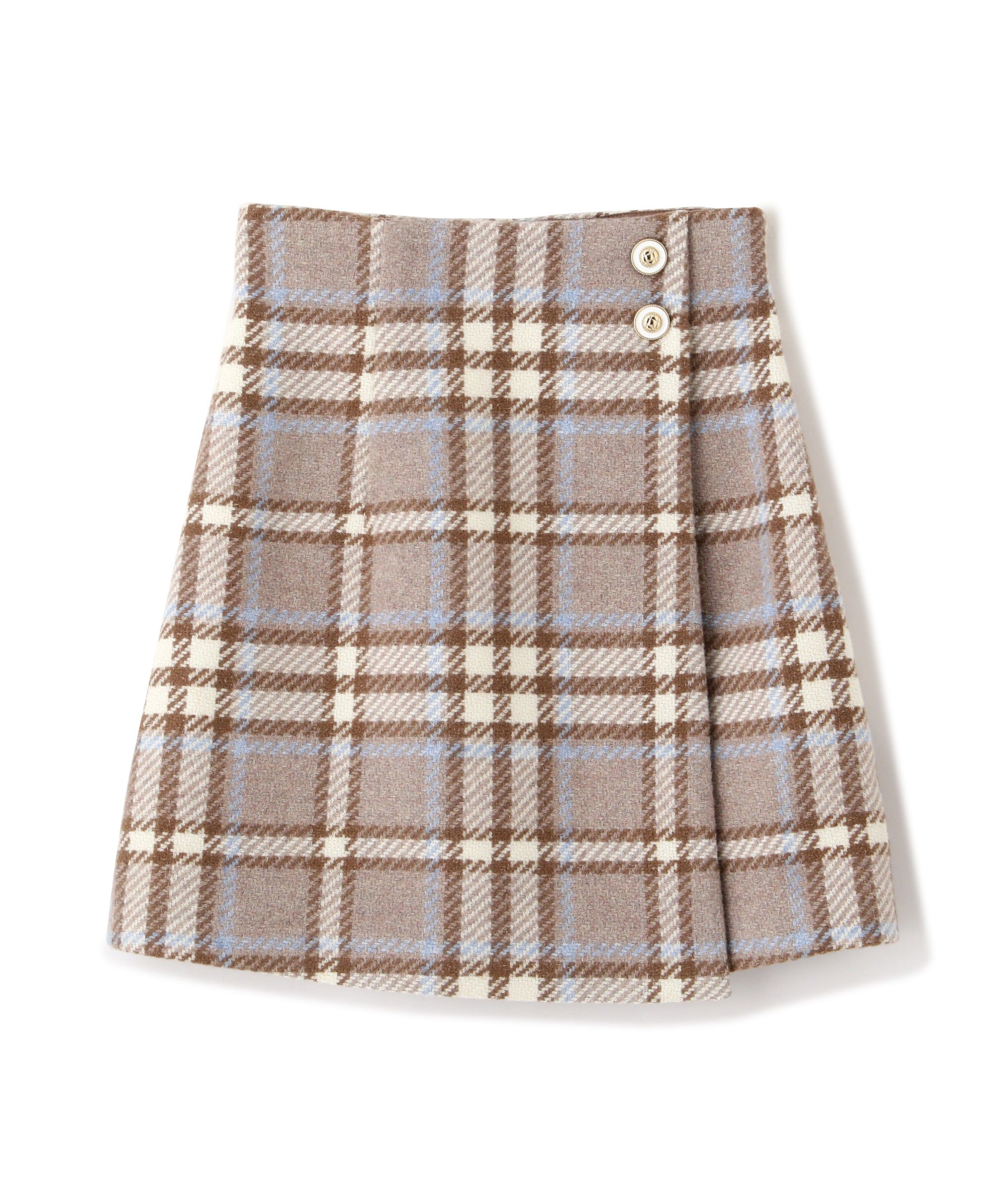  「ラップ風ビッグカラーチェックミニスカート」|スカート|