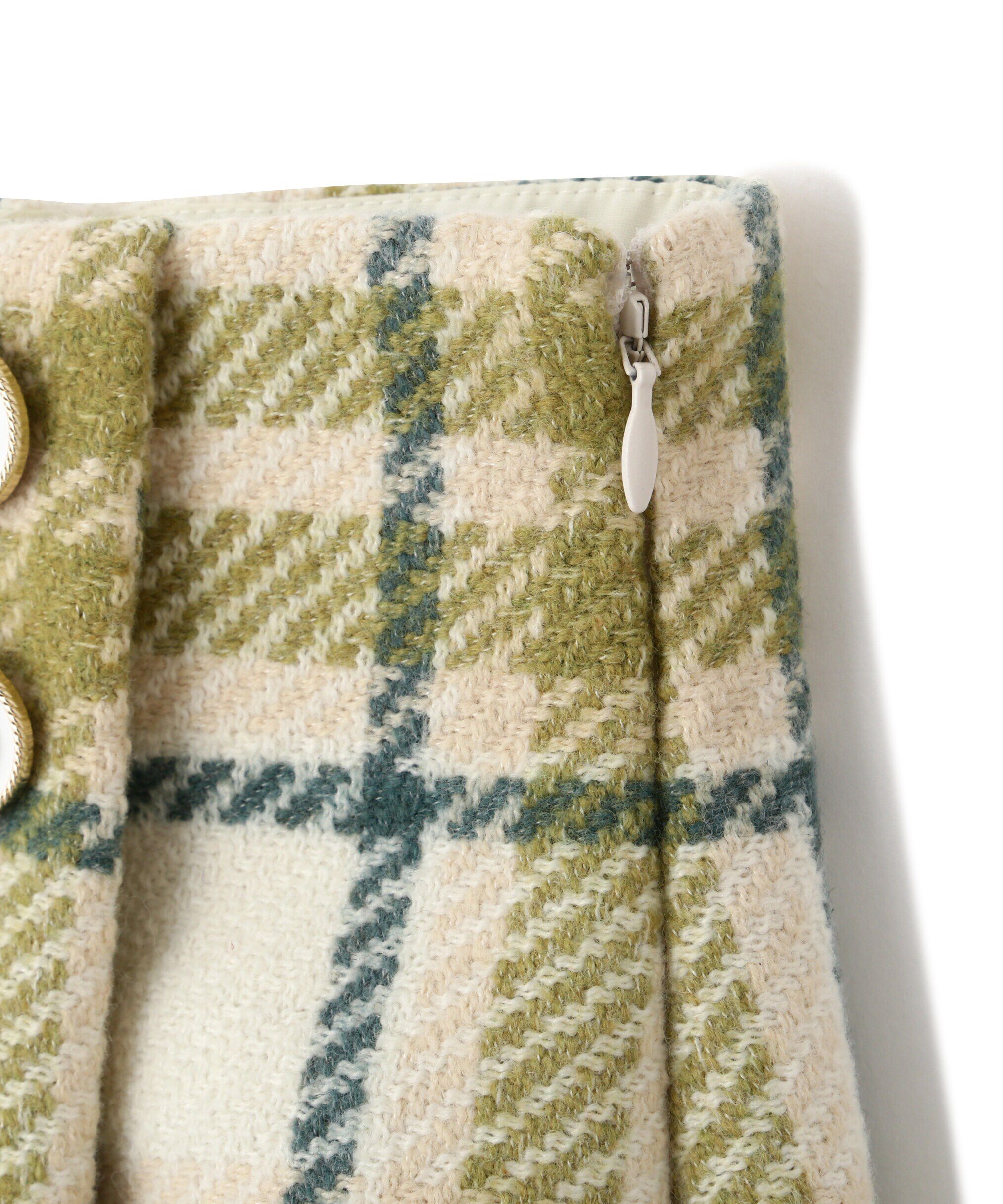  「ラップ風ビッグカラーチェックミニスカート」|スカート|