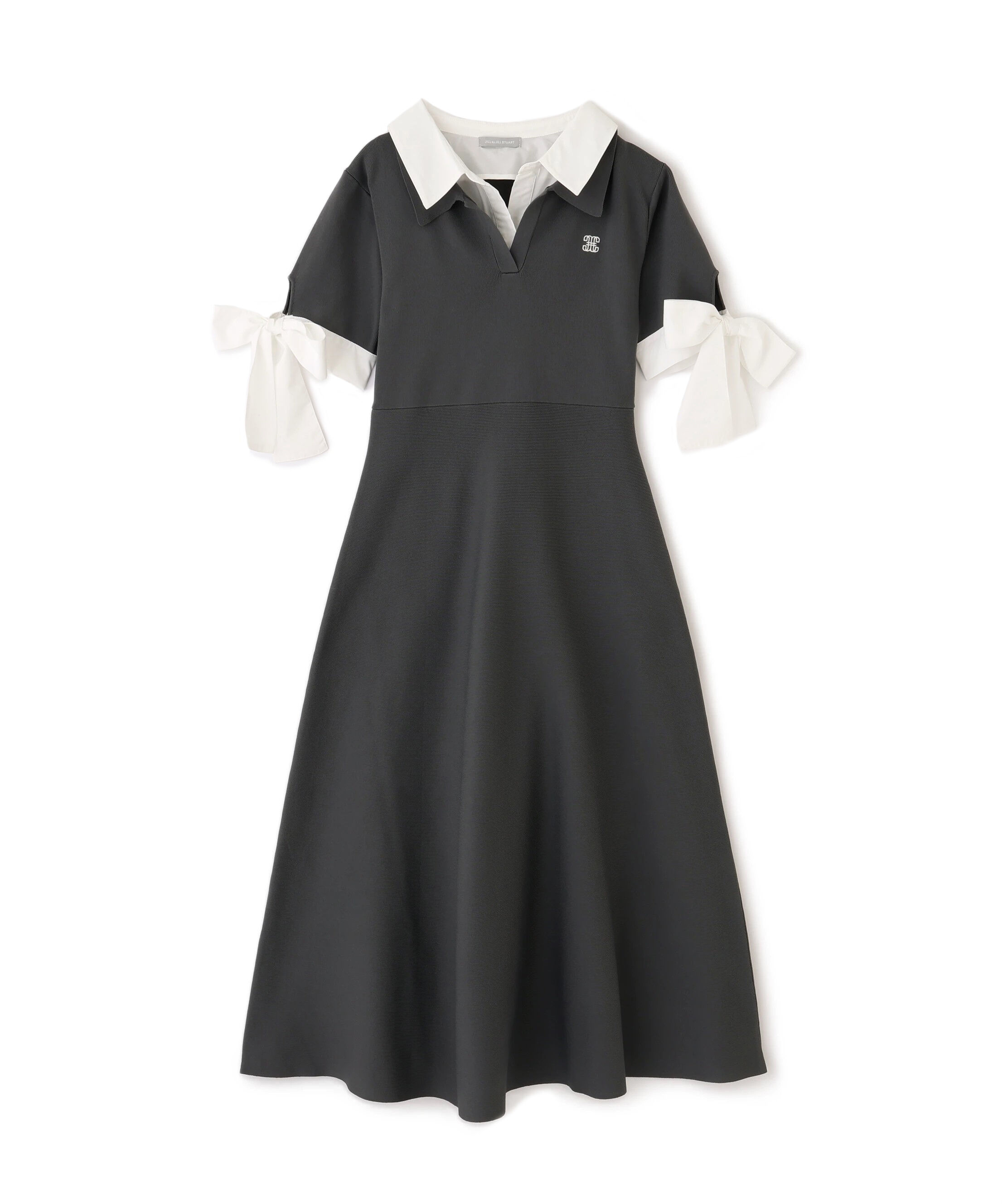  「ダブルカラーニットワンピース」|ワンピース|