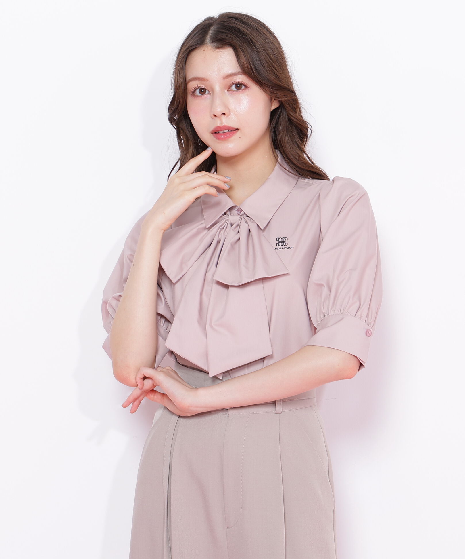  「リボンボウタイブラウス」|シャツ・ブラウス|ピンク