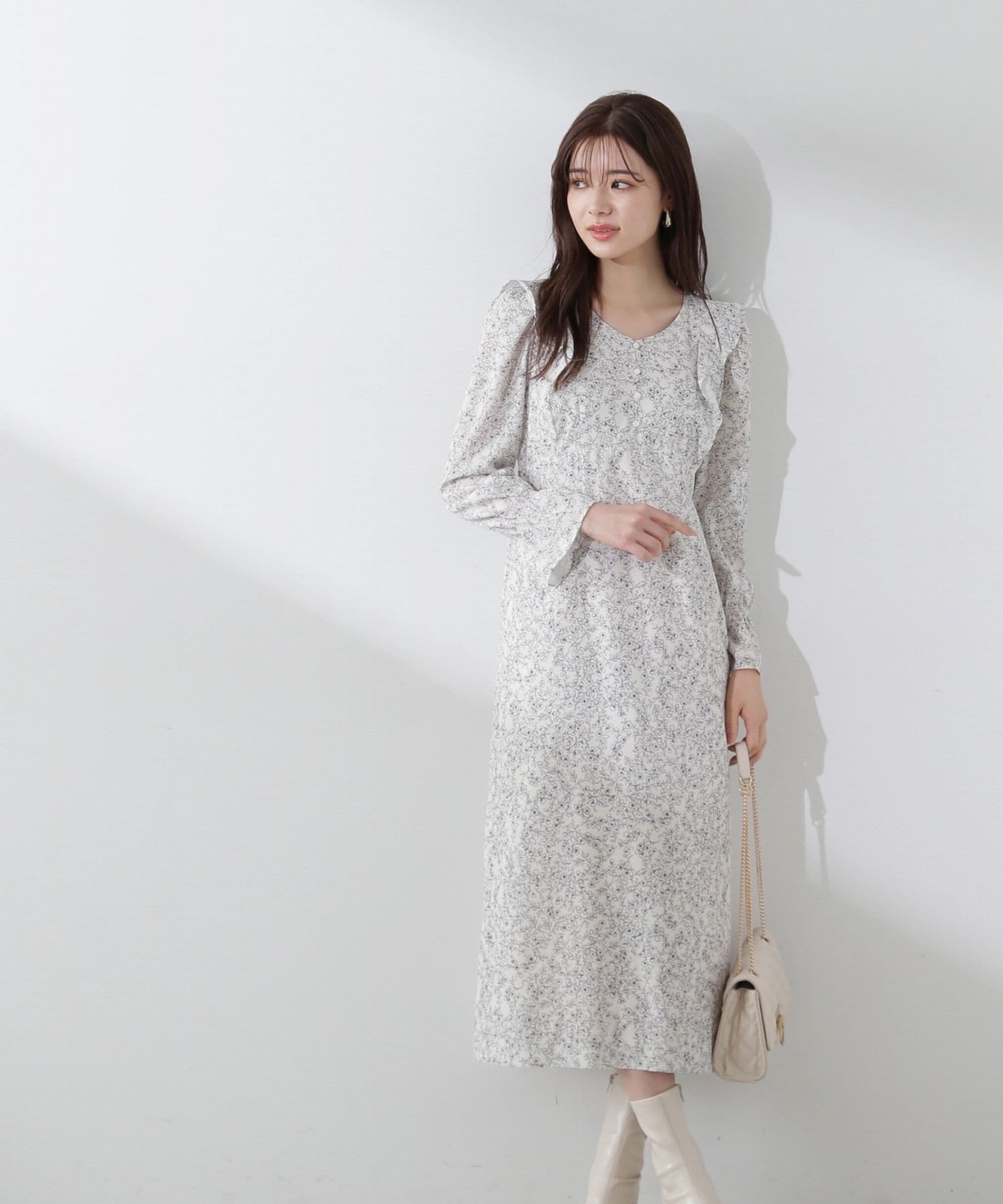 PROPORTION BODY DRESSING「ナローフラワーワンピース」|ワンピース|