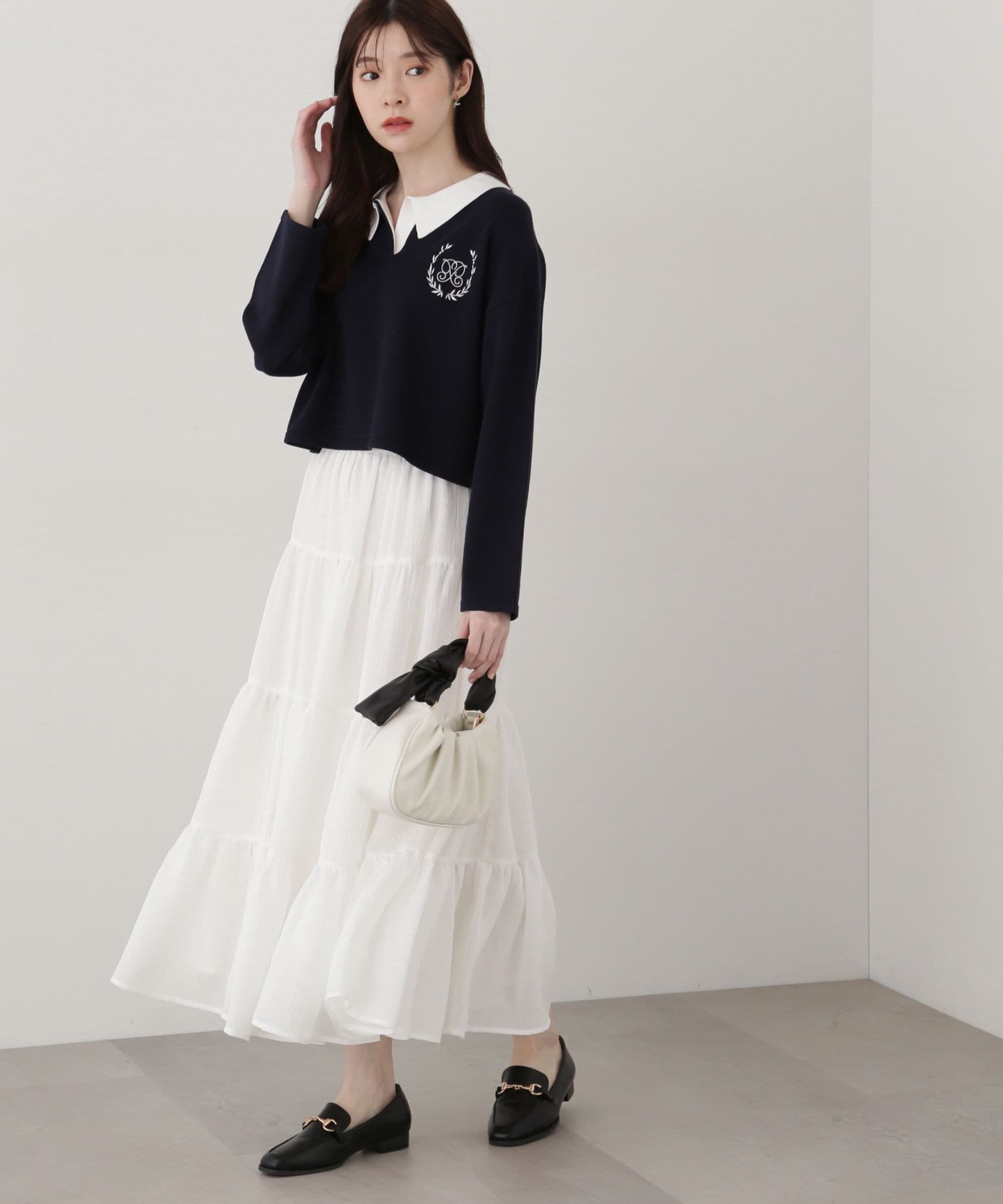 PROPORTION BODY DRESSING「シアー楊柳ティアードスカート」|スカート|