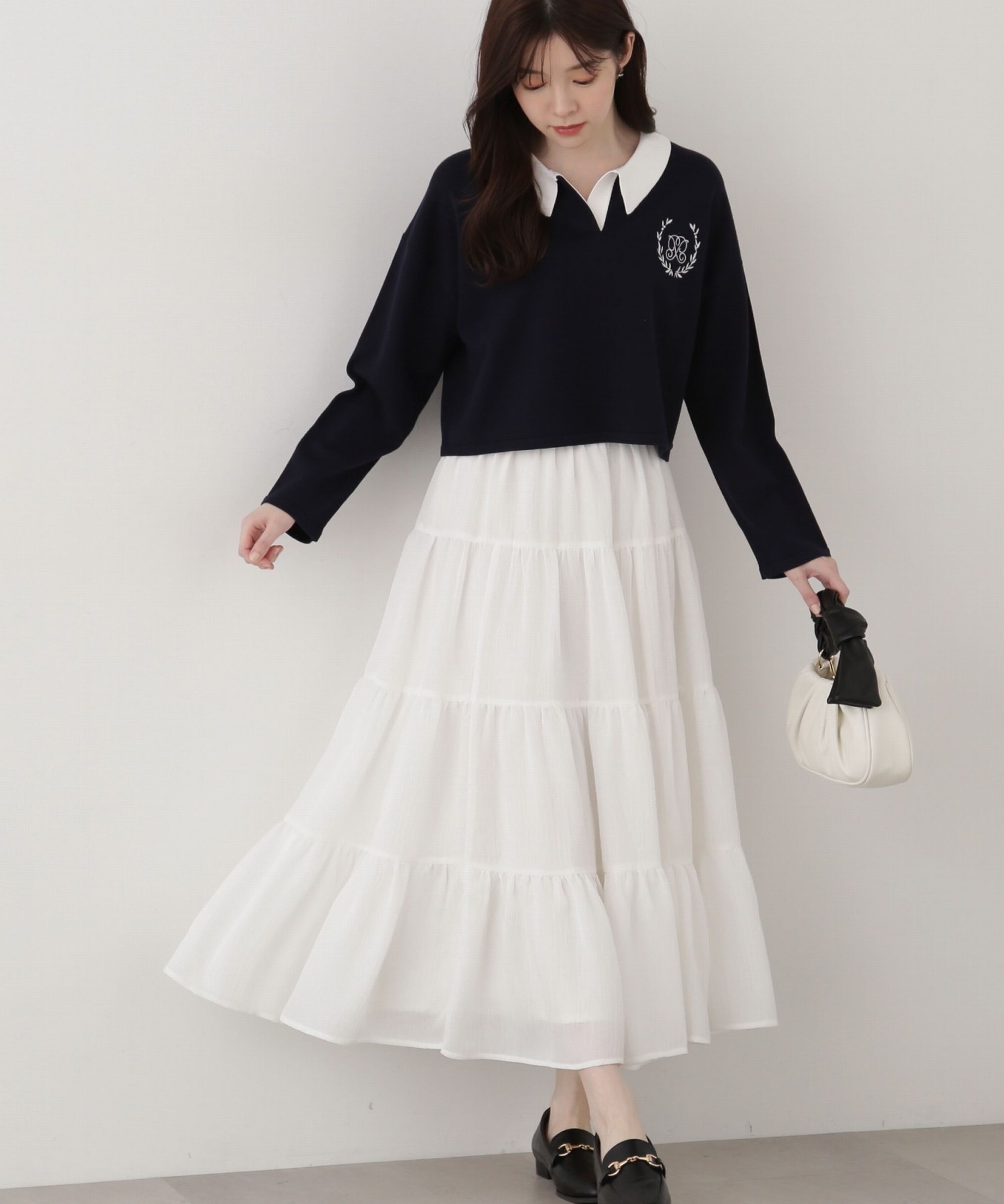 PROPORTION BODY DRESSING「シアー楊柳ティアードスカート」|スカート|