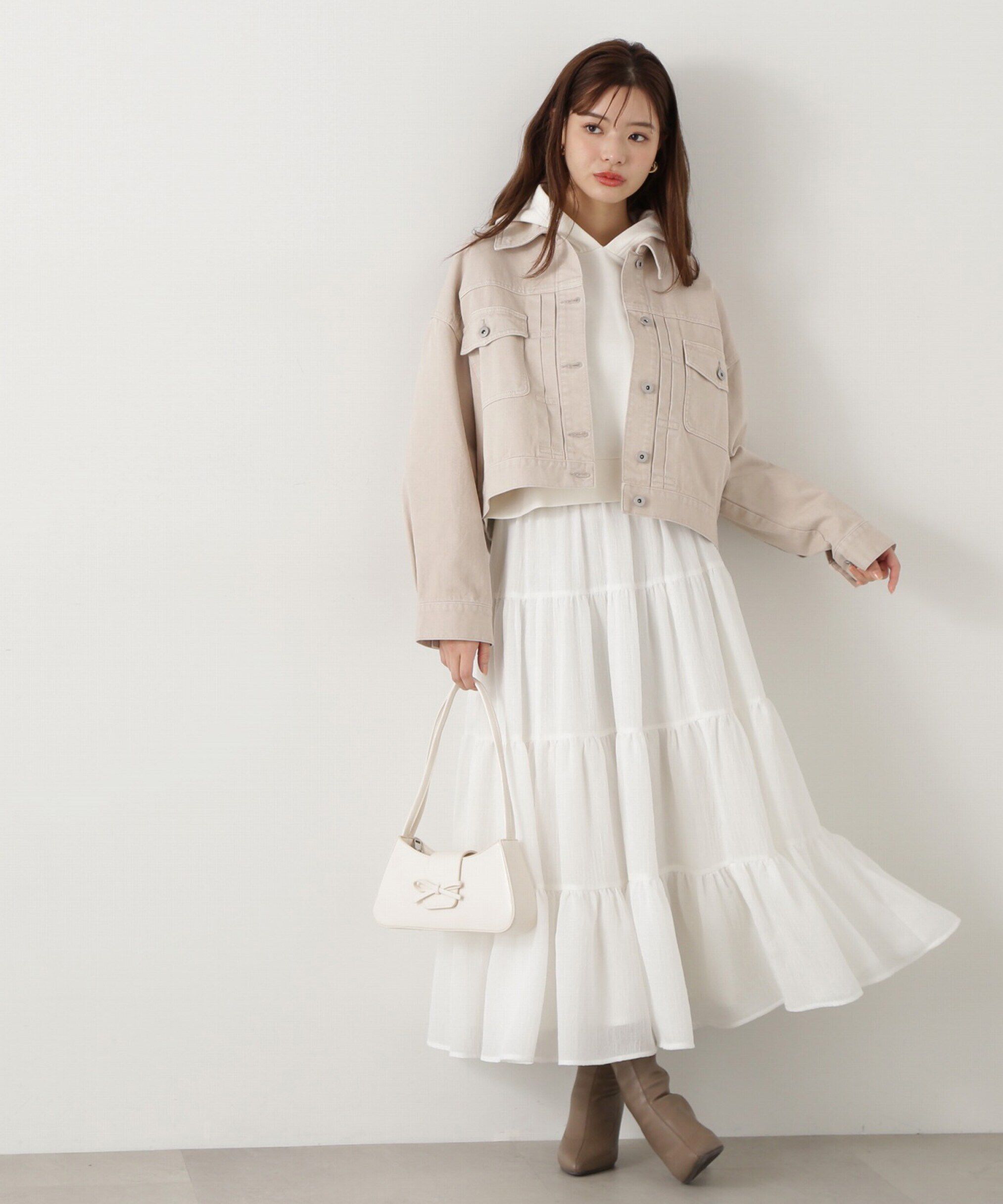 PROPORTION BODY DRESSING「シアー楊柳ティアードスカート」|スカート|