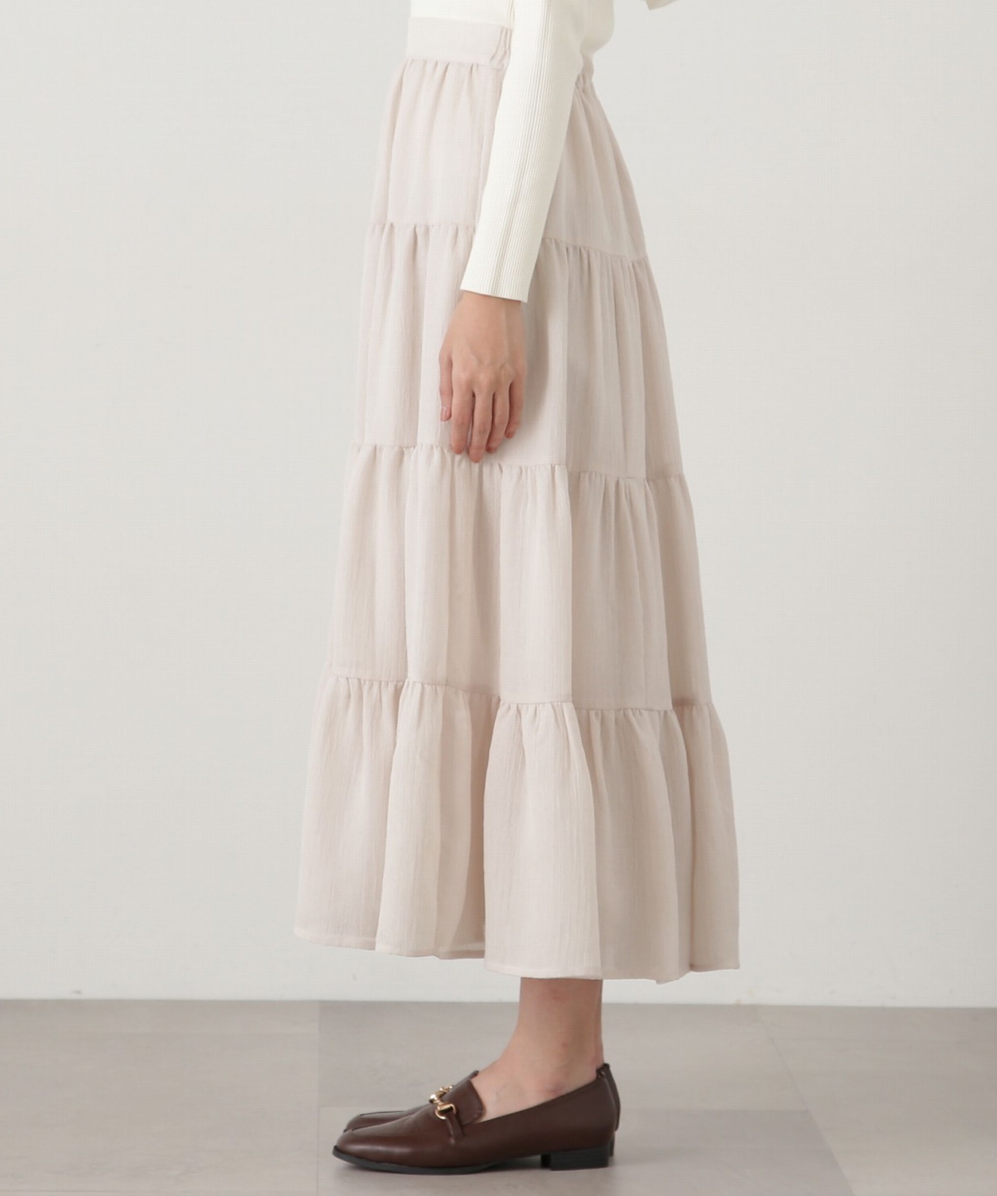 PROPORTION BODY DRESSING「シアー楊柳ティアードスカート」|スカート|