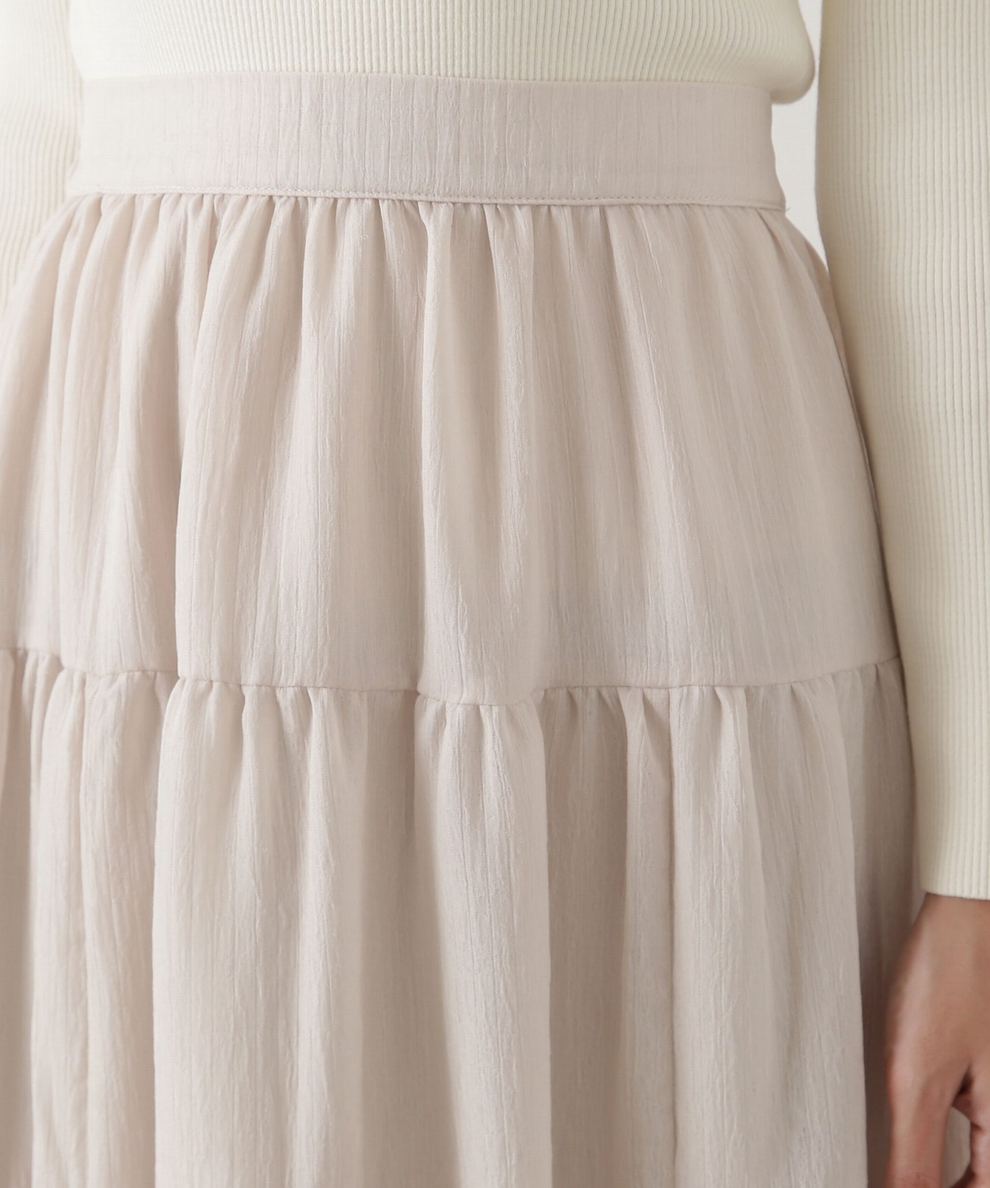 PROPORTION BODY DRESSING「シアー楊柳ティアードスカート」|スカート|