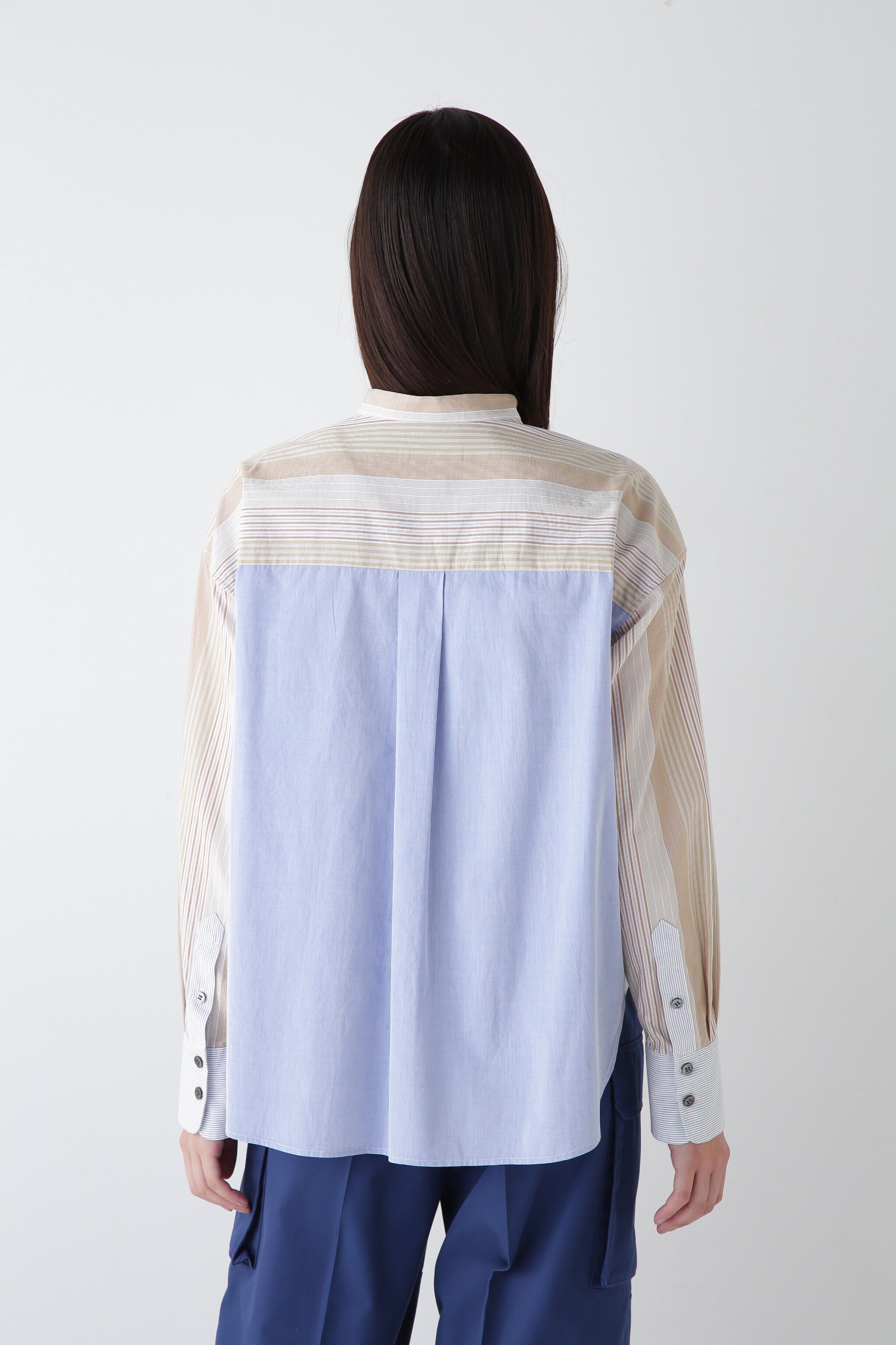  「◆ストライプドッキングブラウス」|シャツ・ブラウス|