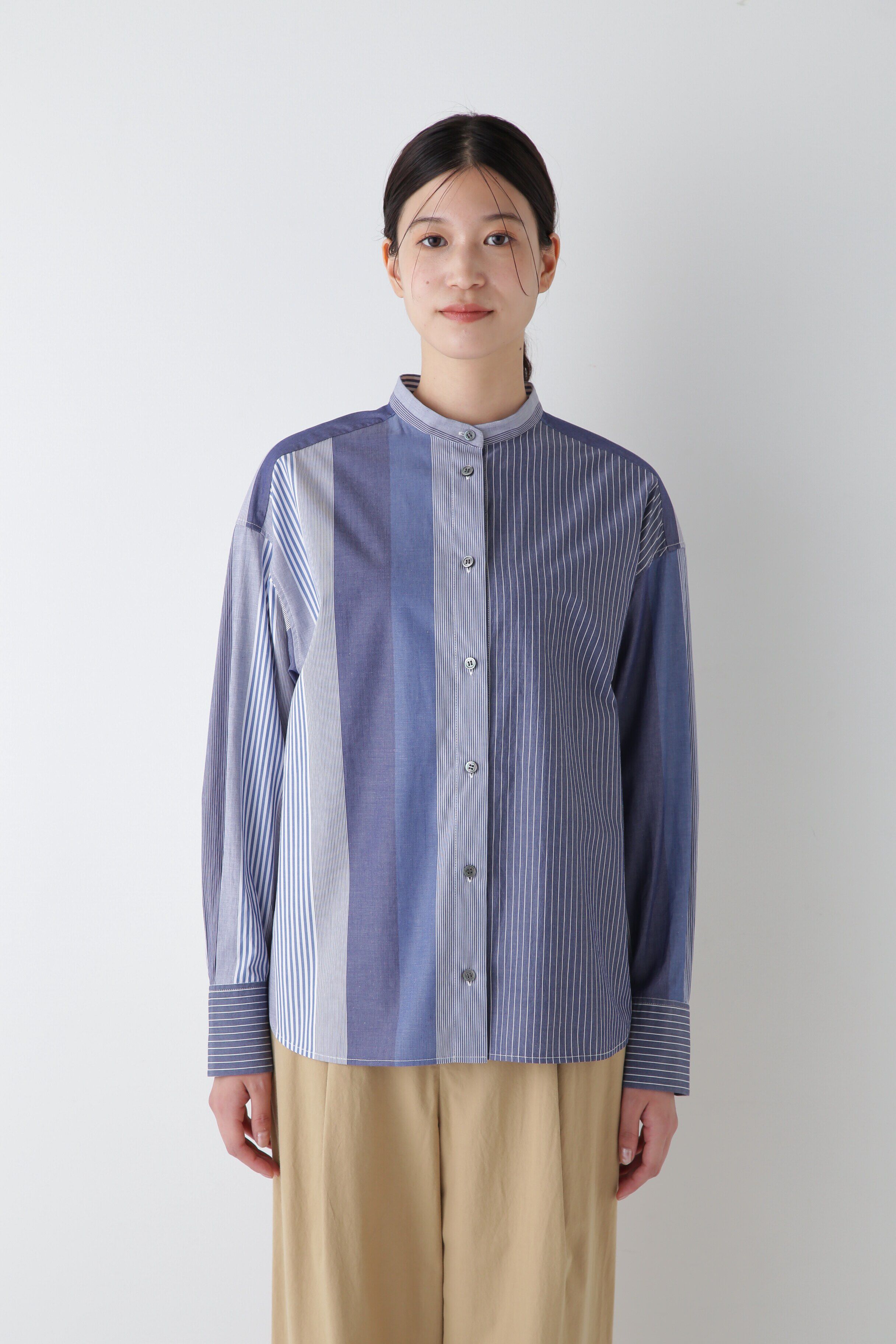  「◆ストライプドッキングブラウス」|シャツ・ブラウス|