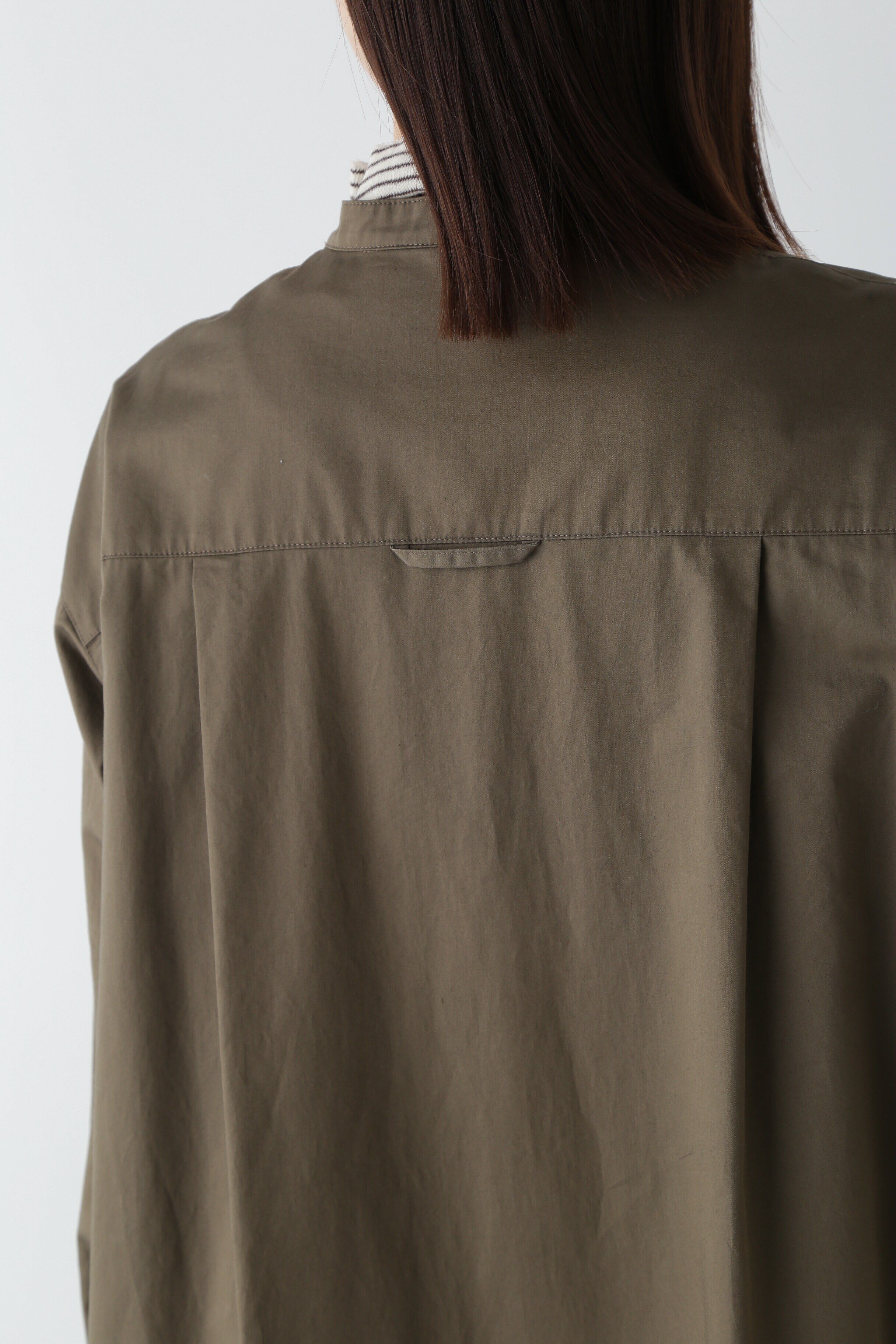  「◆コットンサテンバンドカラーシャツワンピース」|ワンピース|