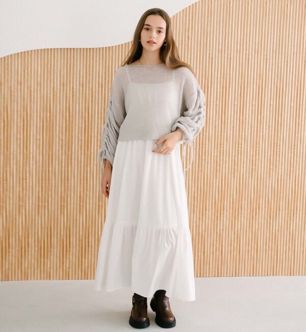 archives「ラメ透かしドロストニット&times;ティアードキャミワンピースＳＥＴ」|ワンピース|IVORY