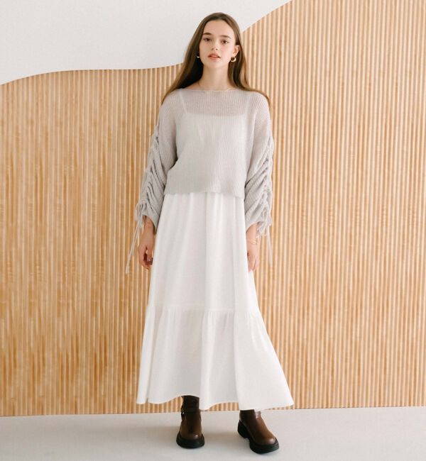 archives「ラメ透かしドロストニット&times;ティアードキャミワンピースＳＥＴ」|ワンピース|