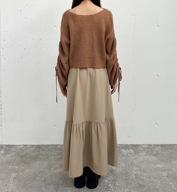 archives「ラメ透かしドロストニット&times;ティアードキャミワンピースＳＥＴ」|ワンピース|