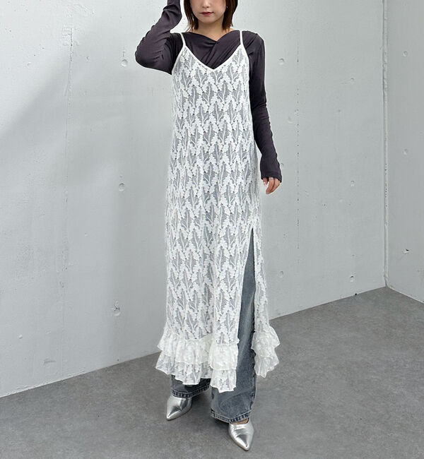 archives「レイヤードレースフリルキャミワンピース」|ワンピース|OFF WHITE