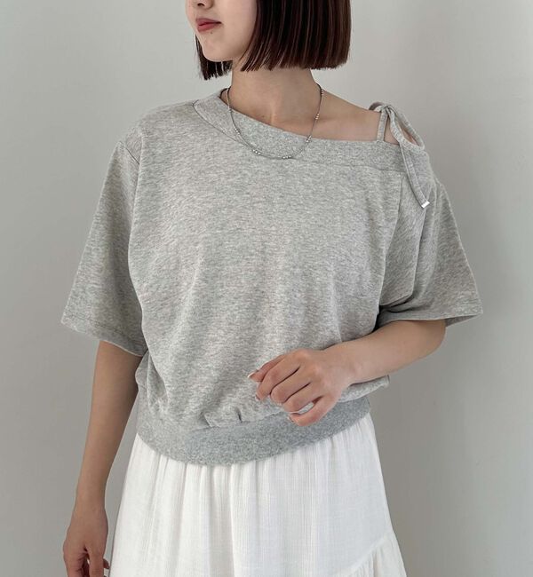 archives「肩リボンワンショルスウェット」|Tシャツ・カットソー|GRAY