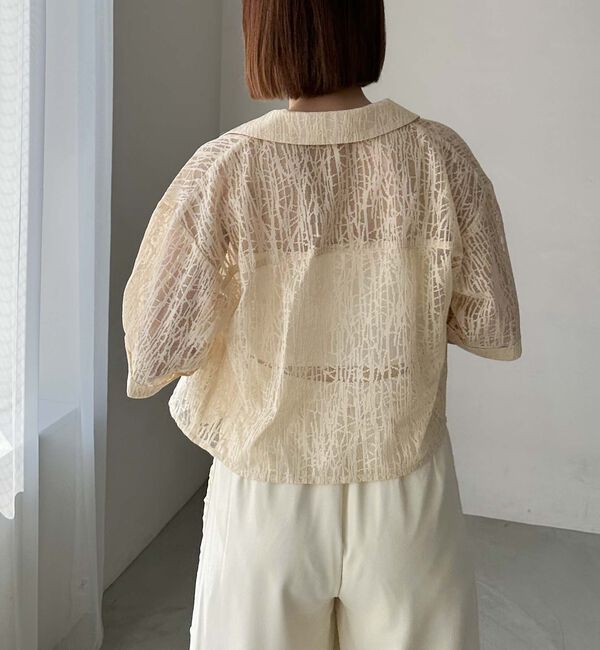 archives「レース開衿ショートシャツ」|シャツ・ブラウス|