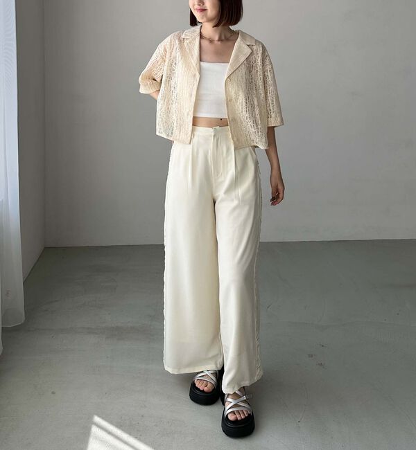 archives「レース開衿ショートシャツ」|シャツ・ブラウス|