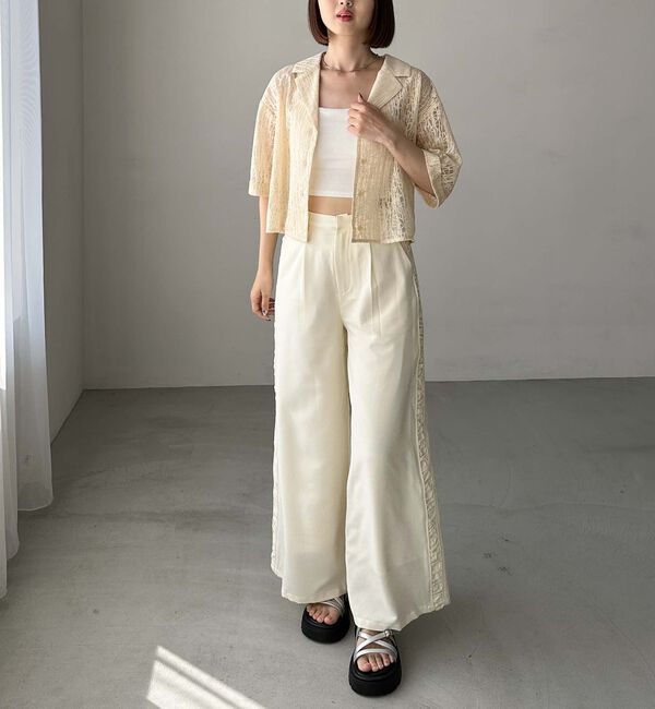 archives「レース開衿ショートシャツ」|シャツ・ブラウス|