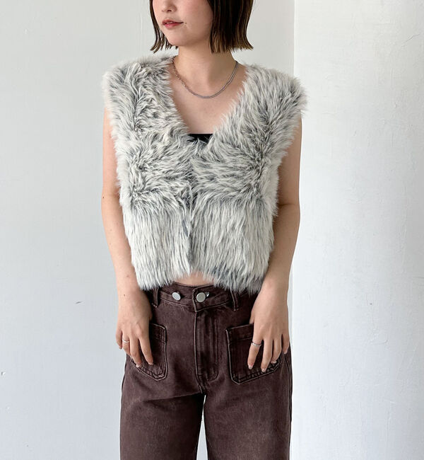 archives「グラデーションロングフェザーニットベスト」|ニット・セーター|