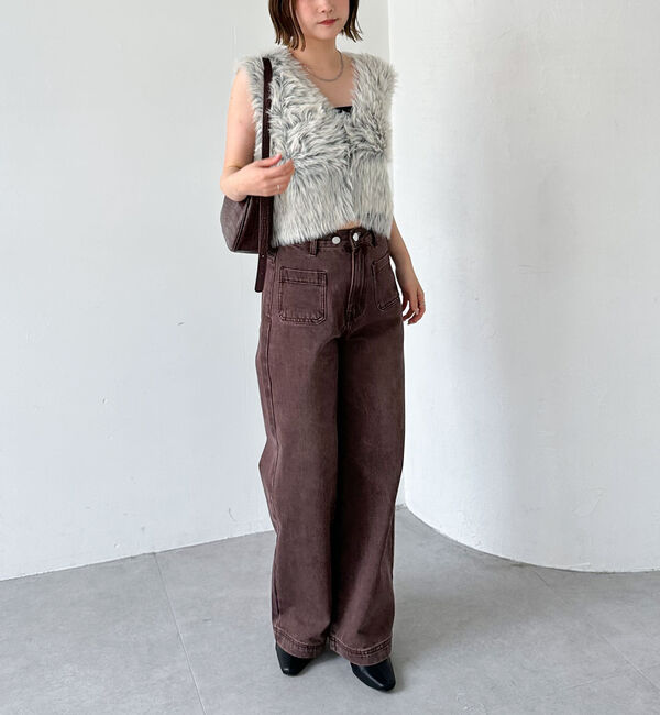 archives「グラデーションロングフェザーニットベスト」|ニット・セーター|